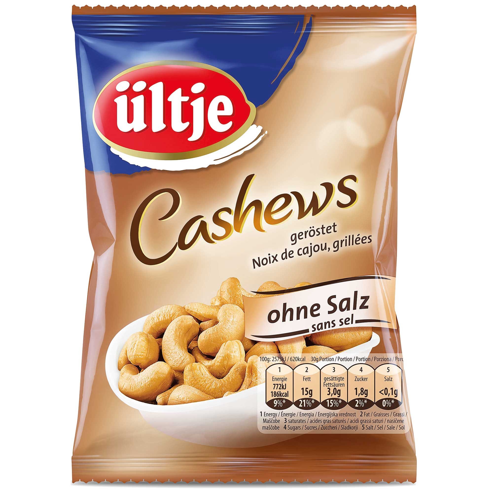UELTJE Knabberei, Ueltje Cashewkerne oelgeroestet ungesalzen mild und knackig 150g