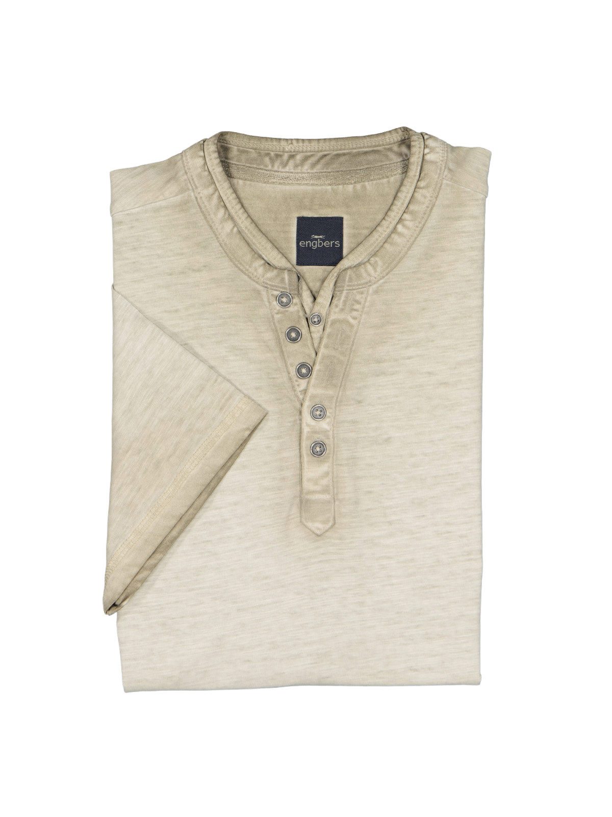 Engbers T-Shirt Herren Henley T-Shirt, Beige
