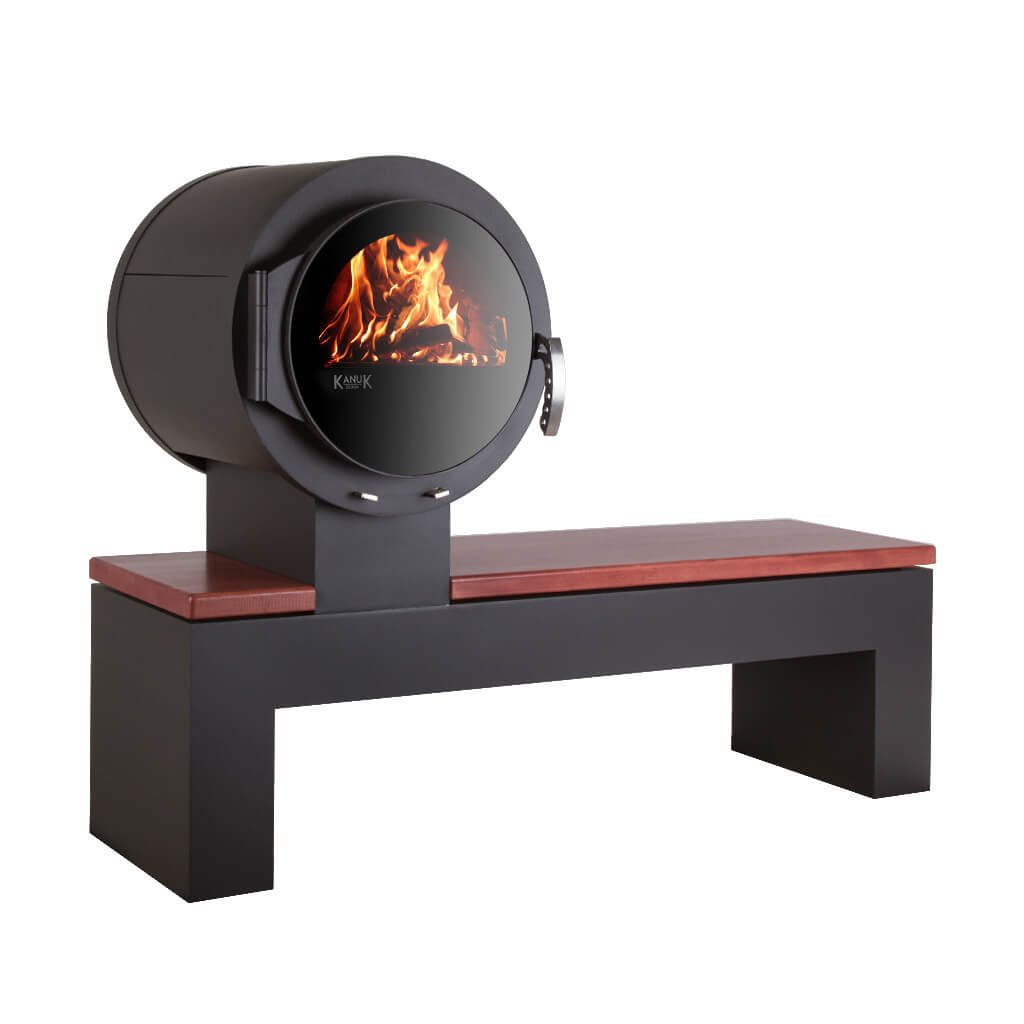 Kanuk Kaminofen Kaminofen Kanuk® BANK Mahagoni-Braun, 8 kW