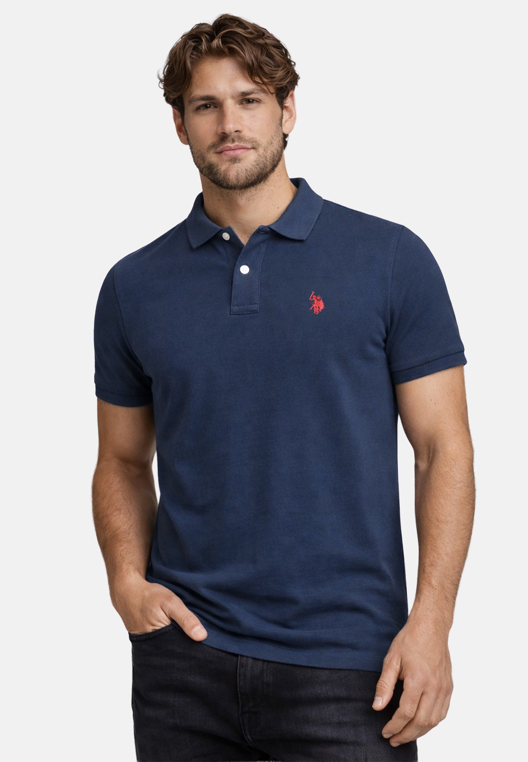 U.S. Polo Assn. Poloshirt USBrodyy – Herren Shirt aus Baumwolle mit Logo-Stickerei 100 % Baumwolle mit klassischem Polokragen und geradem Schnitt