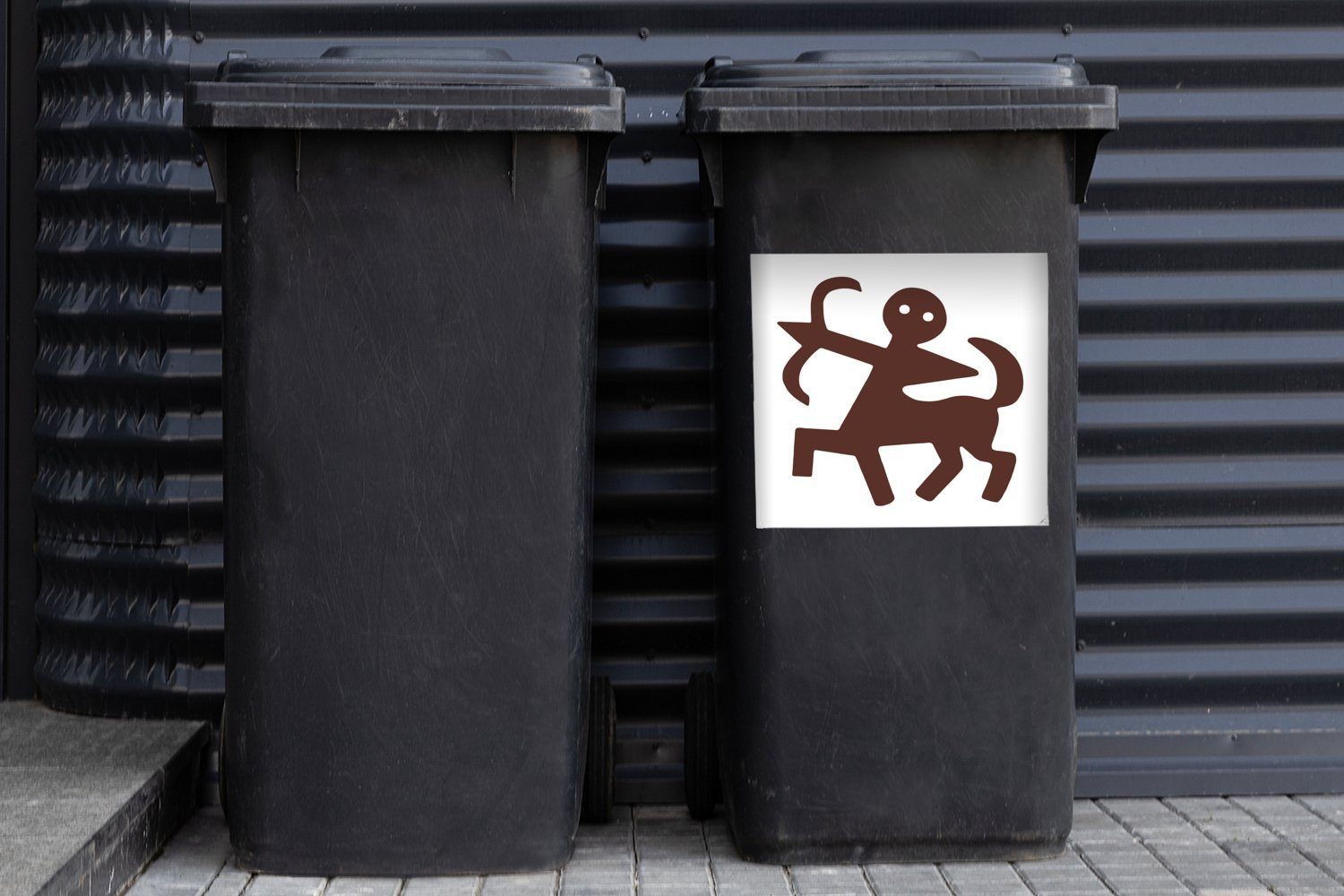 MuchoWow Wandsticker Eine einfache (1 Mülltonne, Sticker, St), eines Illustration Zentauren Container, Mülleimer-aufkleber, Abfalbehälter