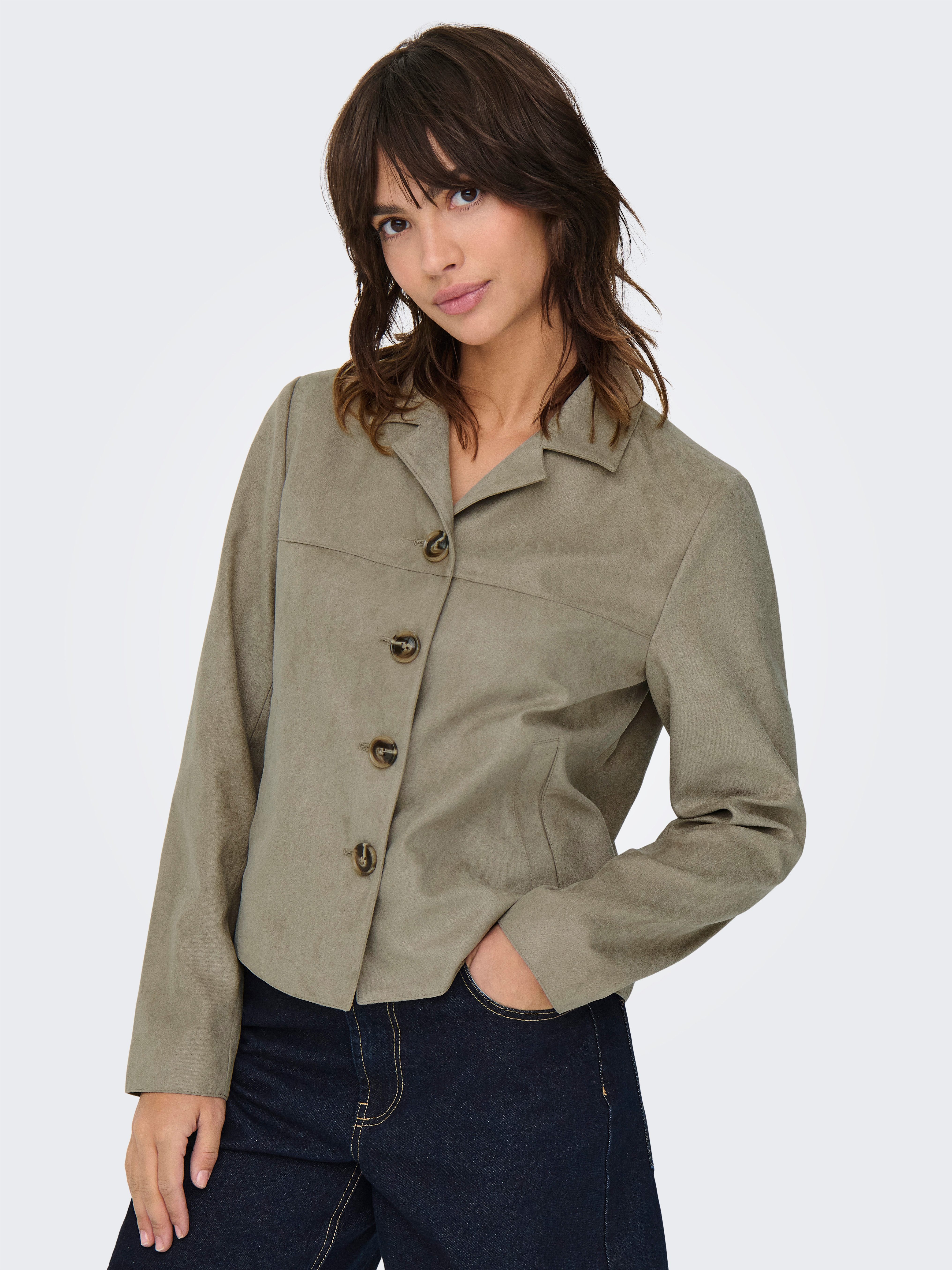 JDY Lederimitatjacke JDYNICO FAUX SUEDE JACKET OTW SGO NOOS Kunstfaser