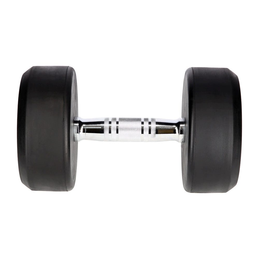 HMS Hantel Rundhantel Gummihantel Krafttraining, (Spar-Set, 14 kg bodenschonend), Gummiummantelung, gerändelter Chromgriff