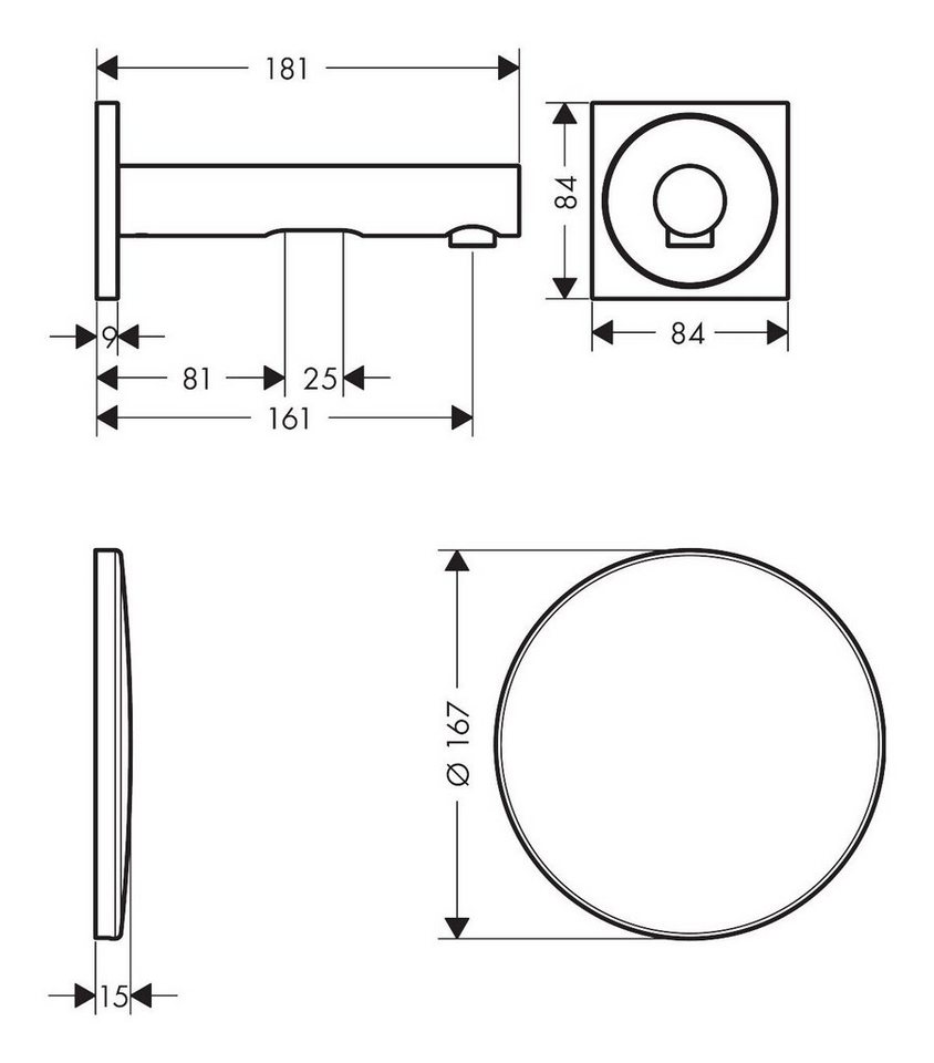 Thumbnail - hansgrohe Unterputzarmatur Axor Uno Elektronik-Waschtischmischer Unterputz Ausladung