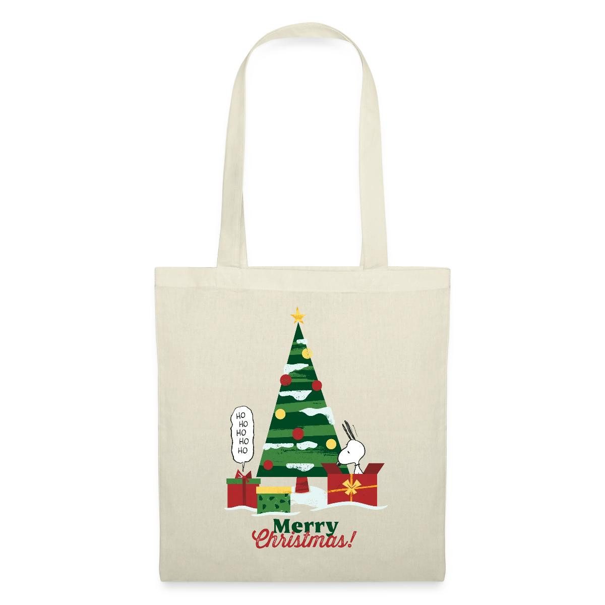 Spreadshirt Henkeltasche Peanuts Merry Christmas Mit Snoopy & Tannenbaum Stoffbeutel (1-tlg)