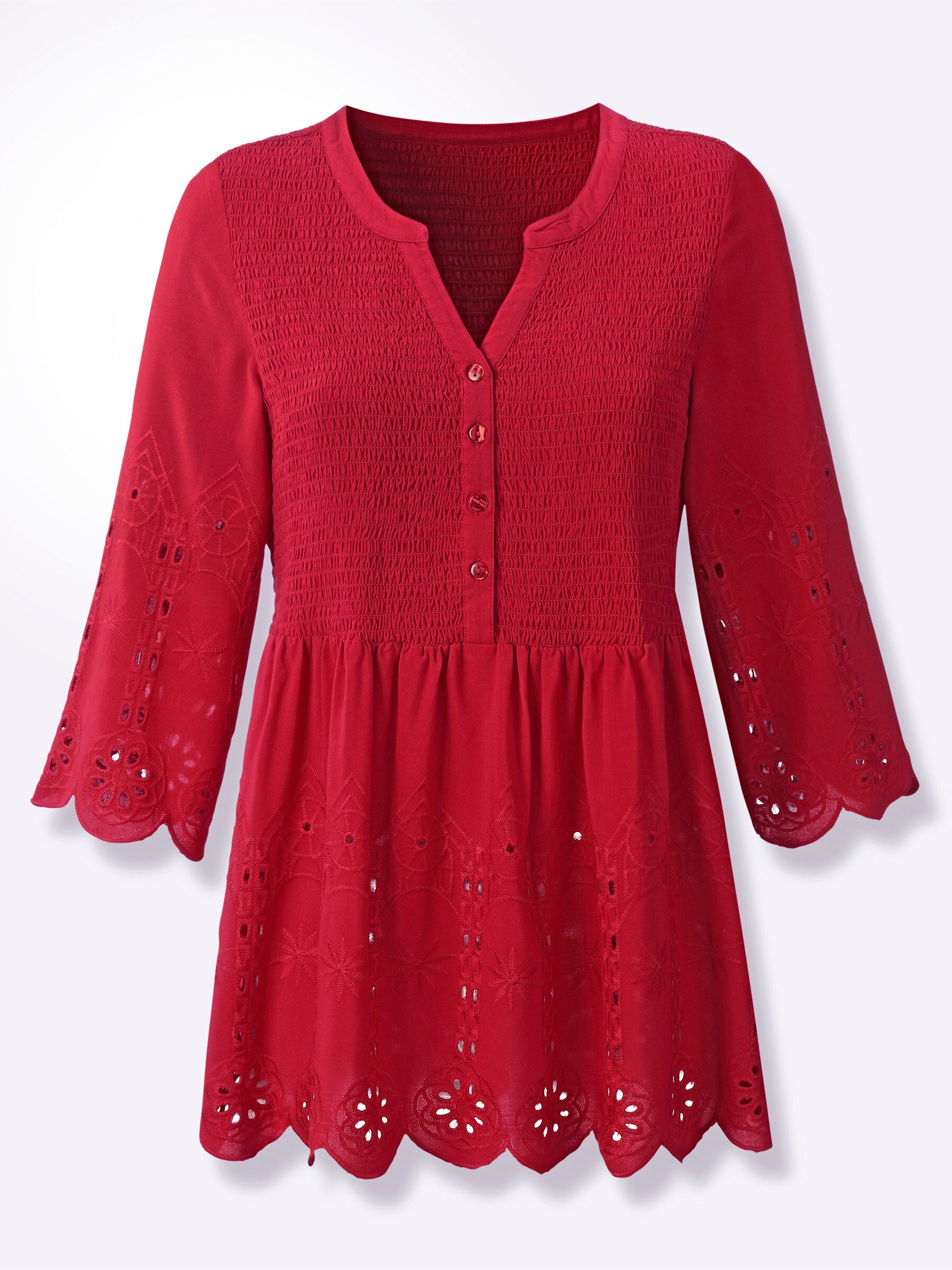 Witt Klassische Bluse Spitzen-Bluse 3/4-Arm