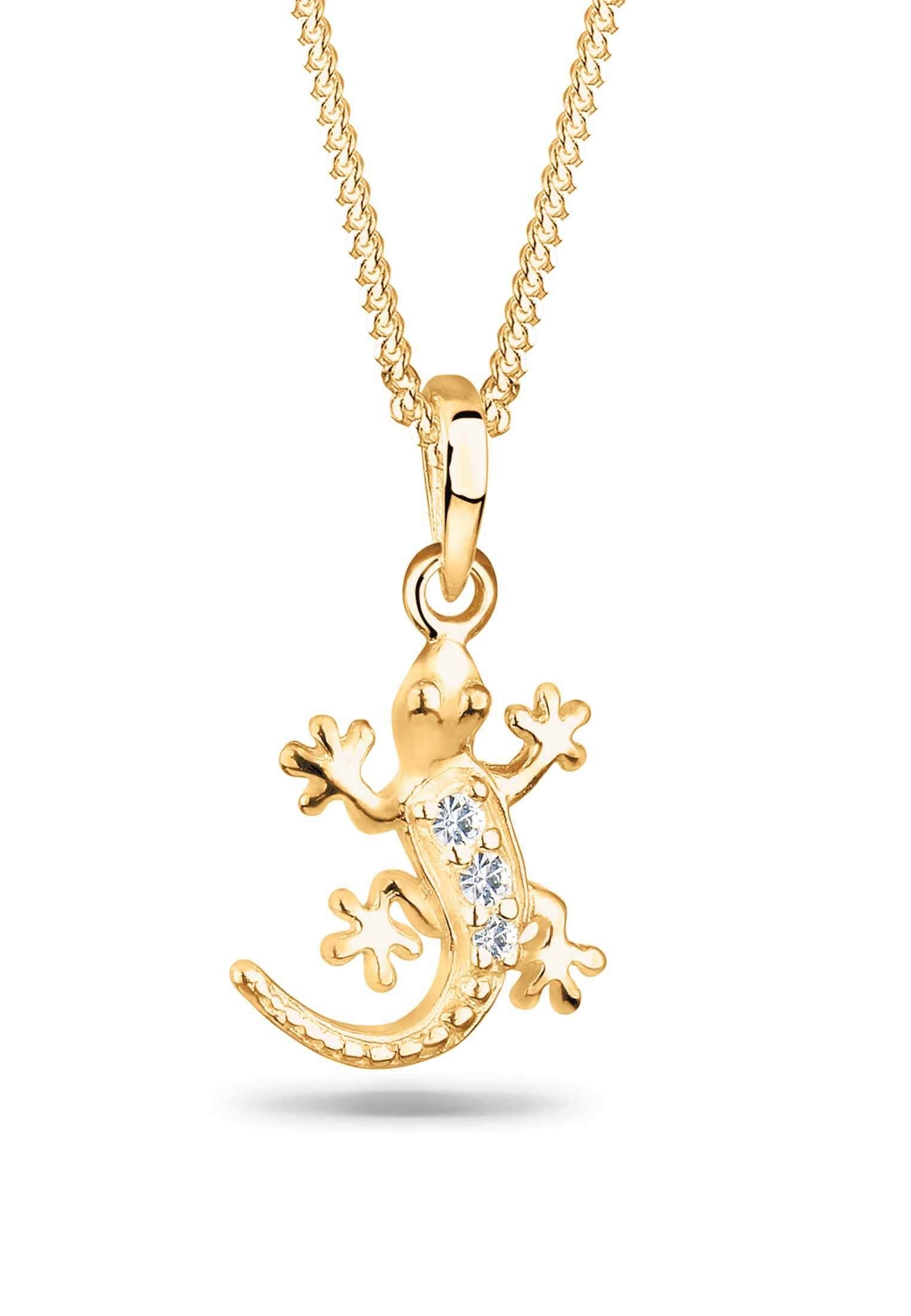 Elli Kette mit Anhänger Gecko Eidechse 925 Silber, mit Kristallen von Swaro günstig online kaufen