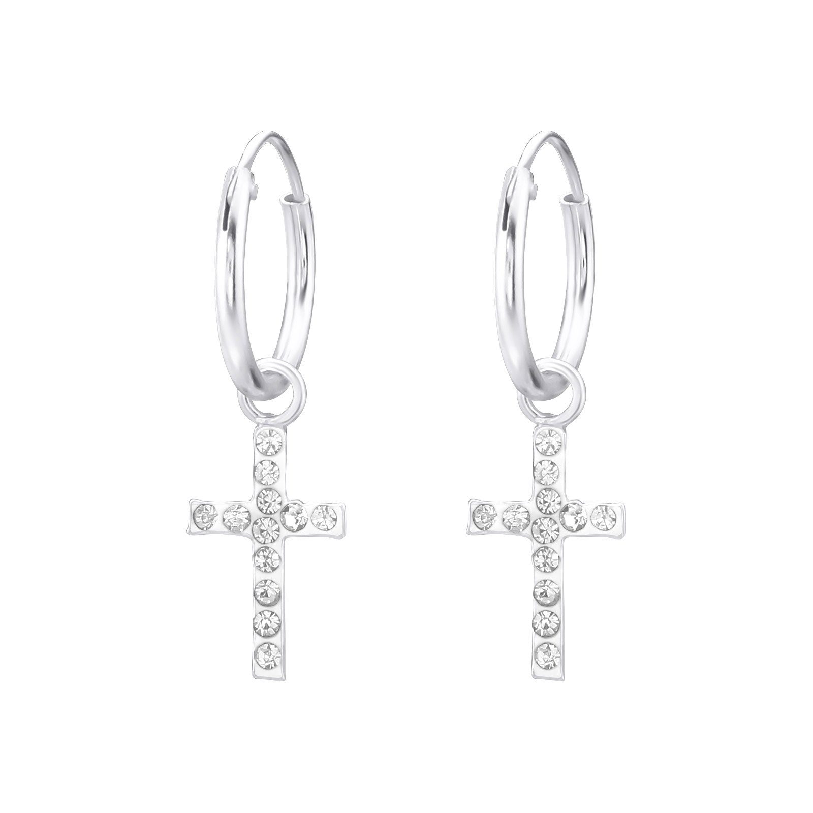 ALEXANDER YORK Paar Creolen Charm-KREUZ mit Zirkonia, 2-tlg., 925 Sterling günstig online kaufen