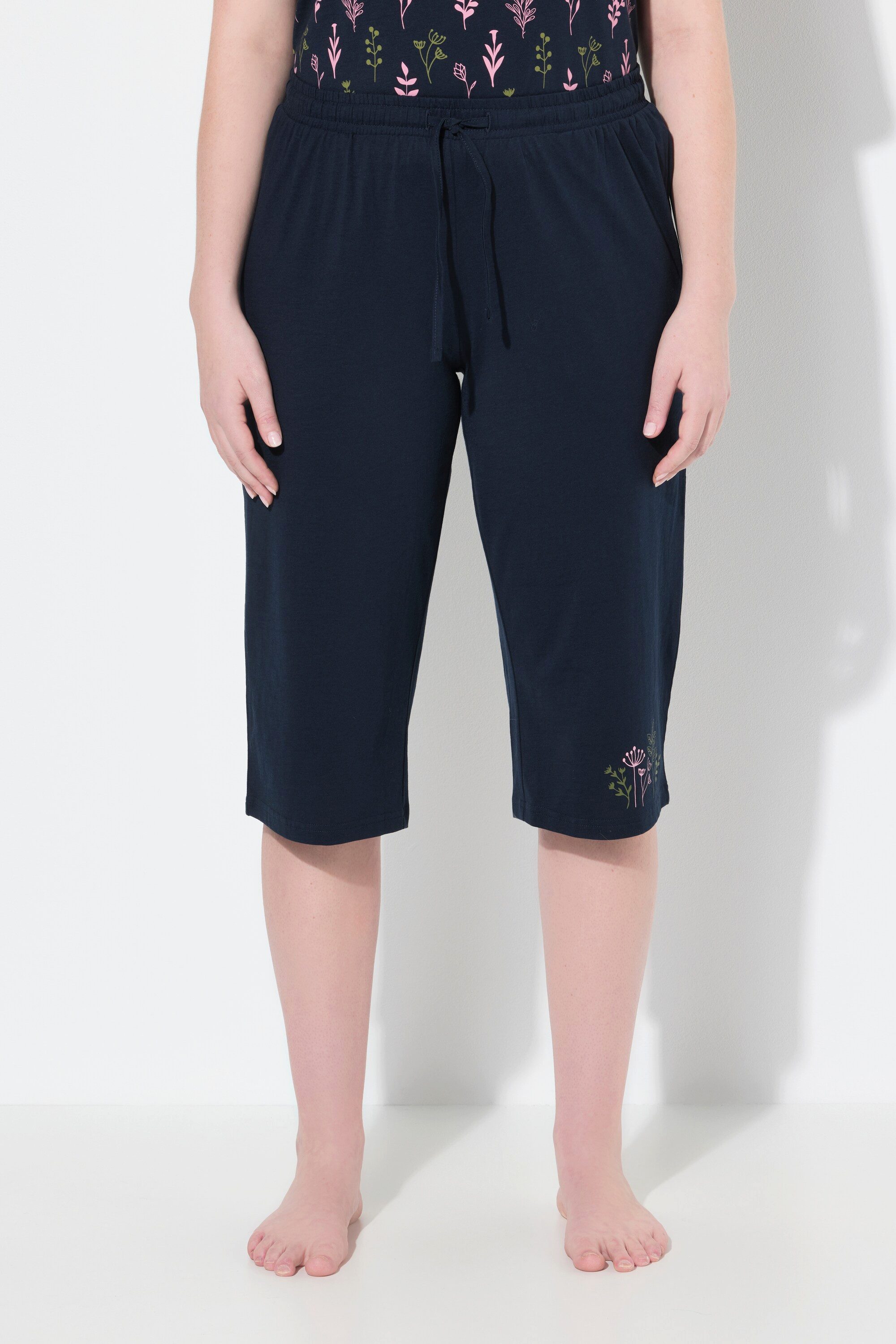 Ulla Popken Pyjamahose Schlafanzug-Shorts Blüten weites günstig online kaufen
