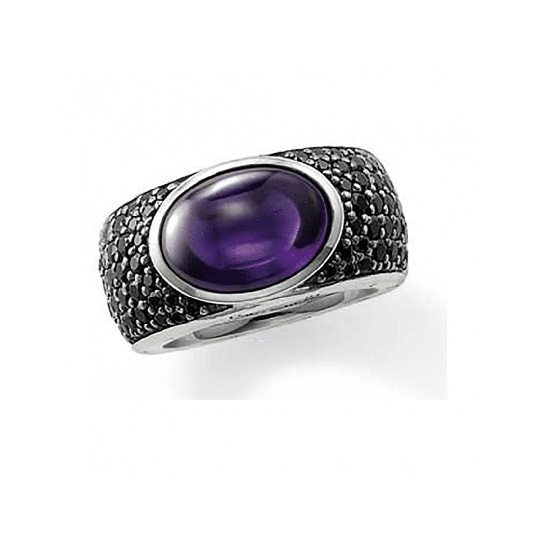 THOMAS SABO Silberring Ring Violetter Zirkon Schwarz Silber TR1873-051-13 Gr. 54