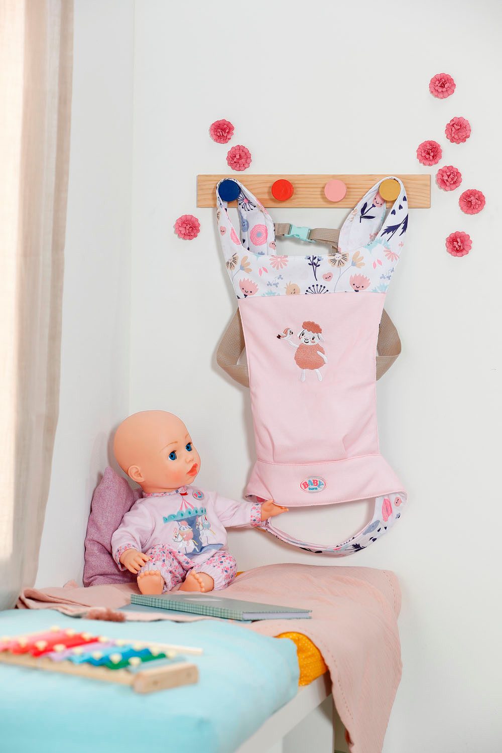 Baby Born Puppen Bauchtrage Babytragesitz Blumen günstig online kaufen