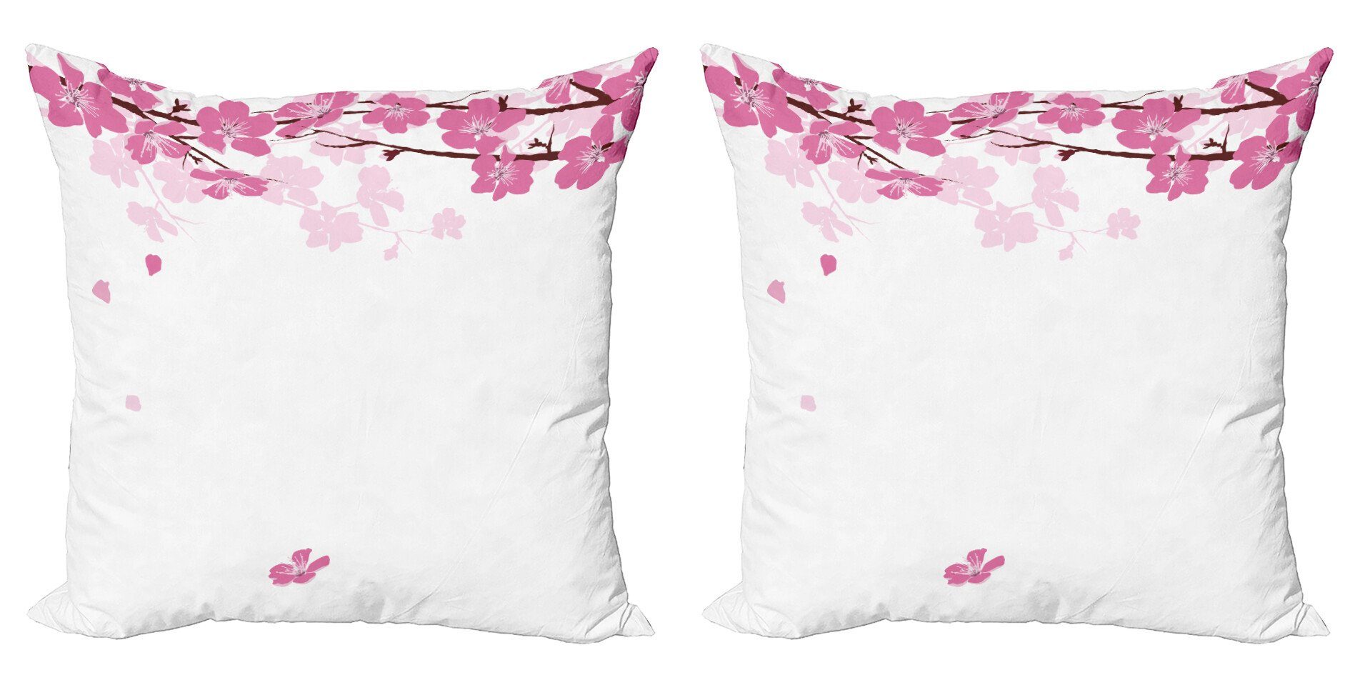 Kissenbezüge Modern Accent Doppelseitiger Digitaldruck, Abakuhaus (2 Stück), Mandelblüte Fallen Blumen-Motiv