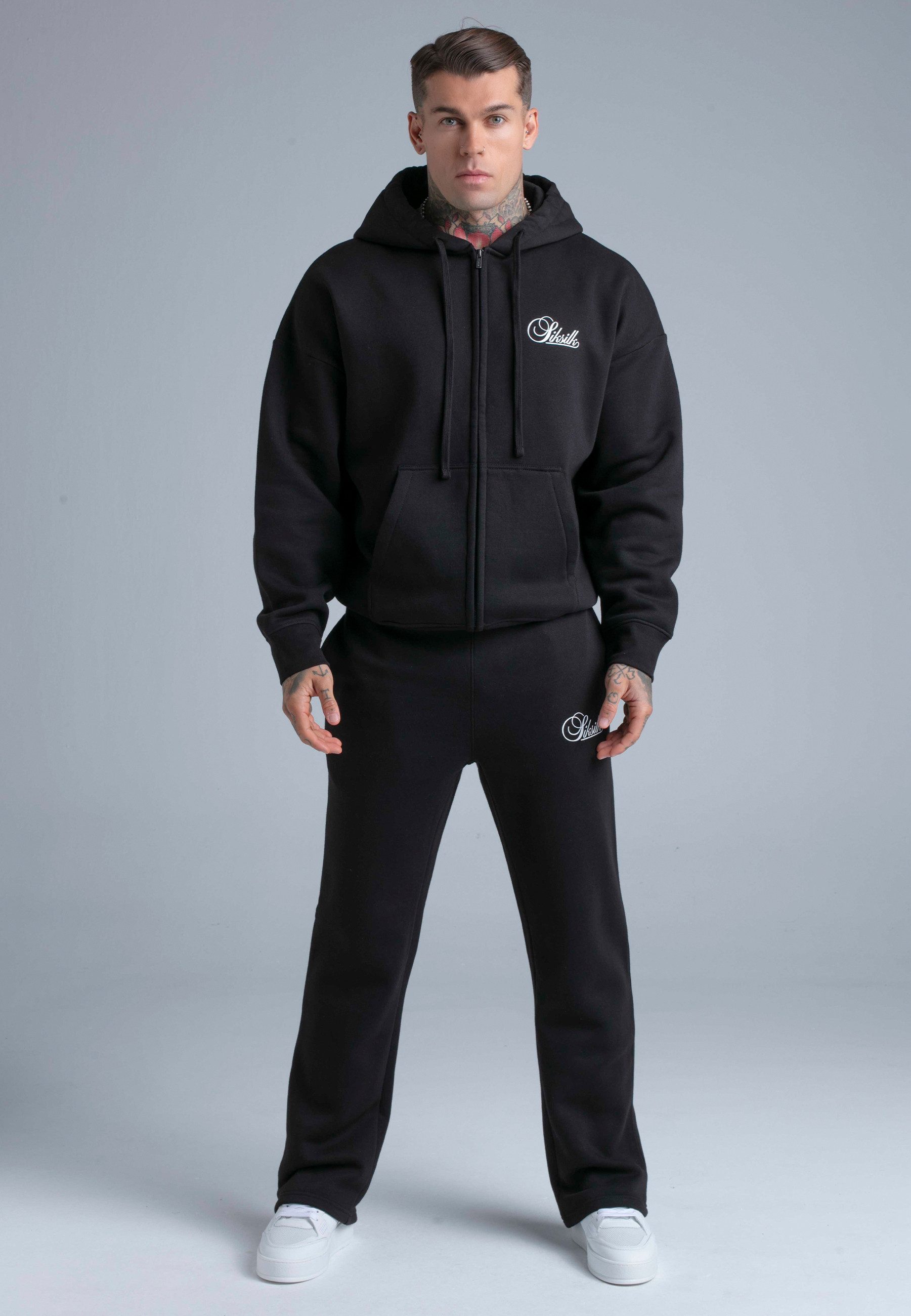 Siksilk Sweatanzug SikSilk Herren Schwarz Hoodie and Joggers Set