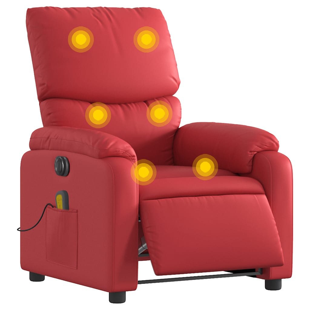 Sessel Massagesessel Elektrisch Rot Kunstleder