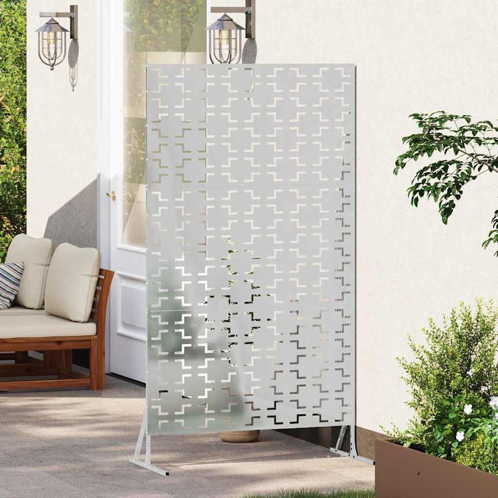 vidaXL Gartenzaun Sichtschutz Grau Stahl, (1-St) günstig online kaufen