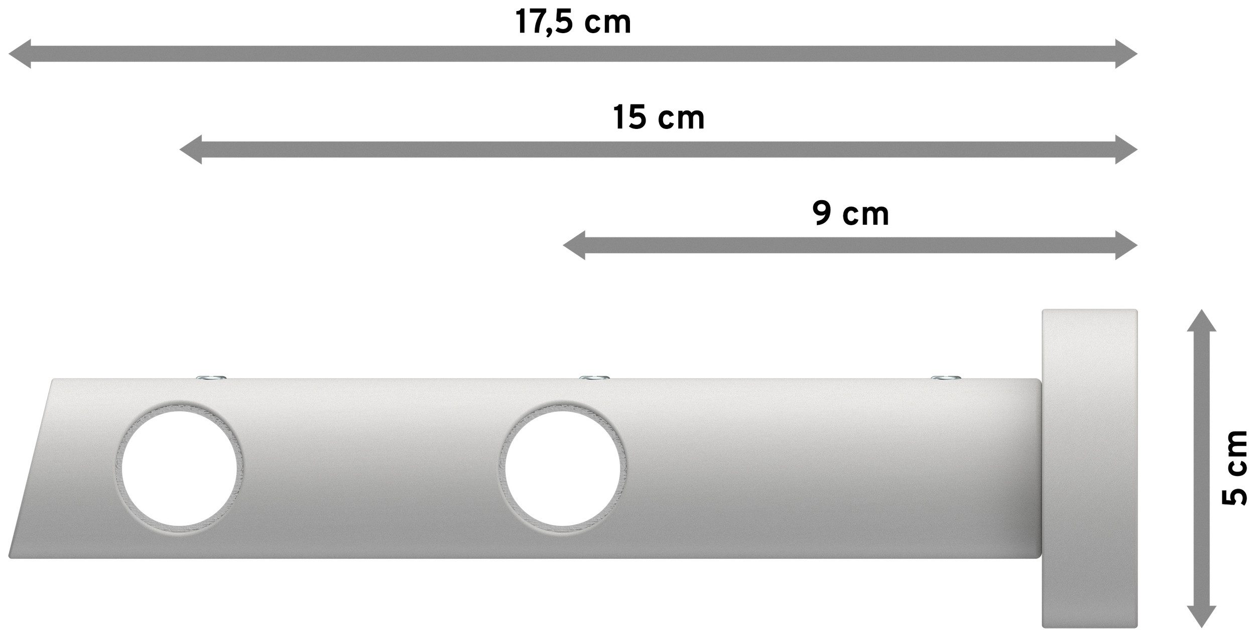 Interdeco Gardinenstange 200cm - Metall/Holz Kombi In Weiß | Mit Kugel-Endstücken & Ringen