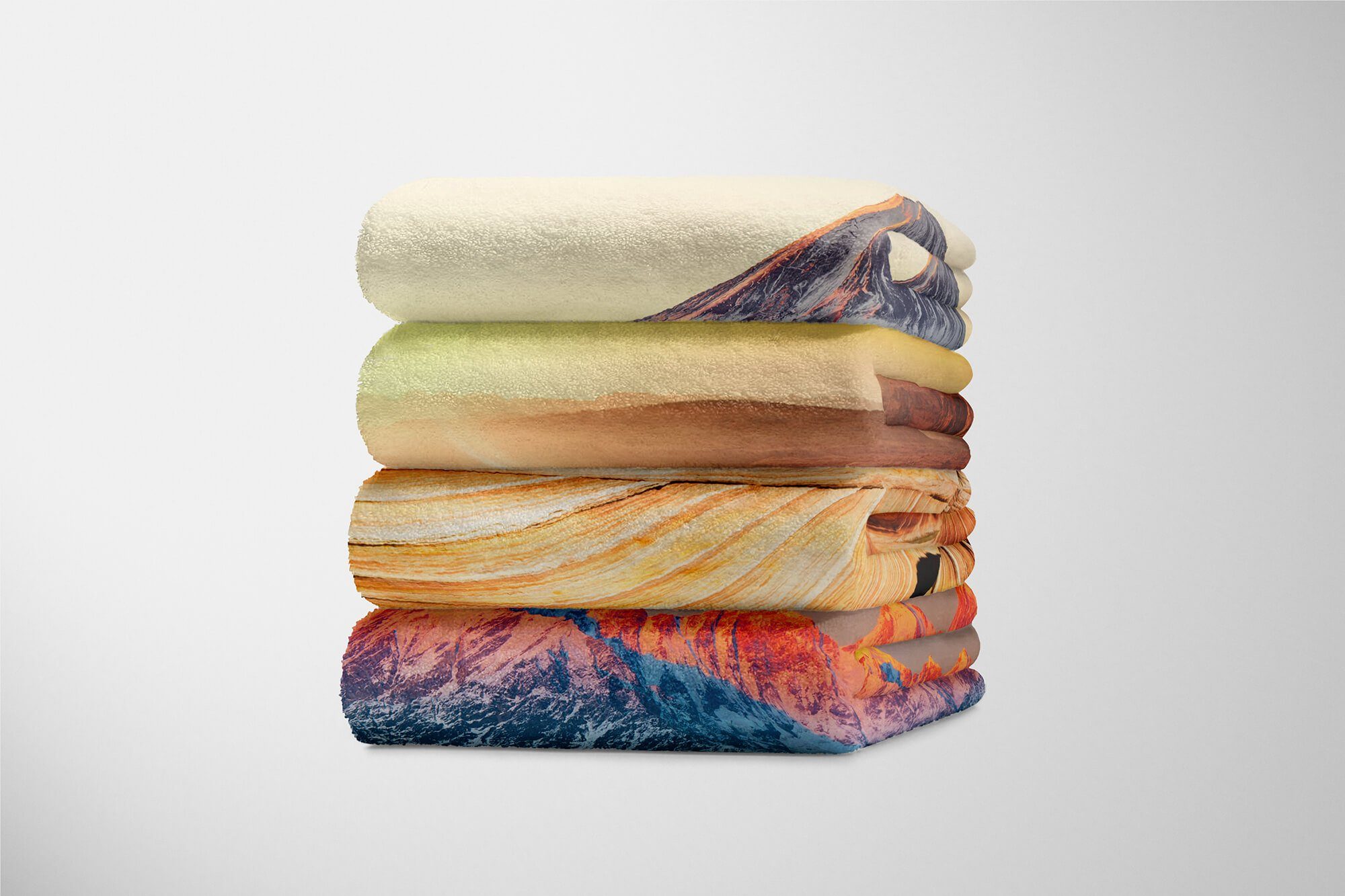 Sinus Art Handtücher Muster, Saunatuch Handtuch Baumwolle-Polyester-Mix Berge schöne (1-St), Fotomotiv Handtuch Strandhandtuch Kuscheldecke Arizona mit