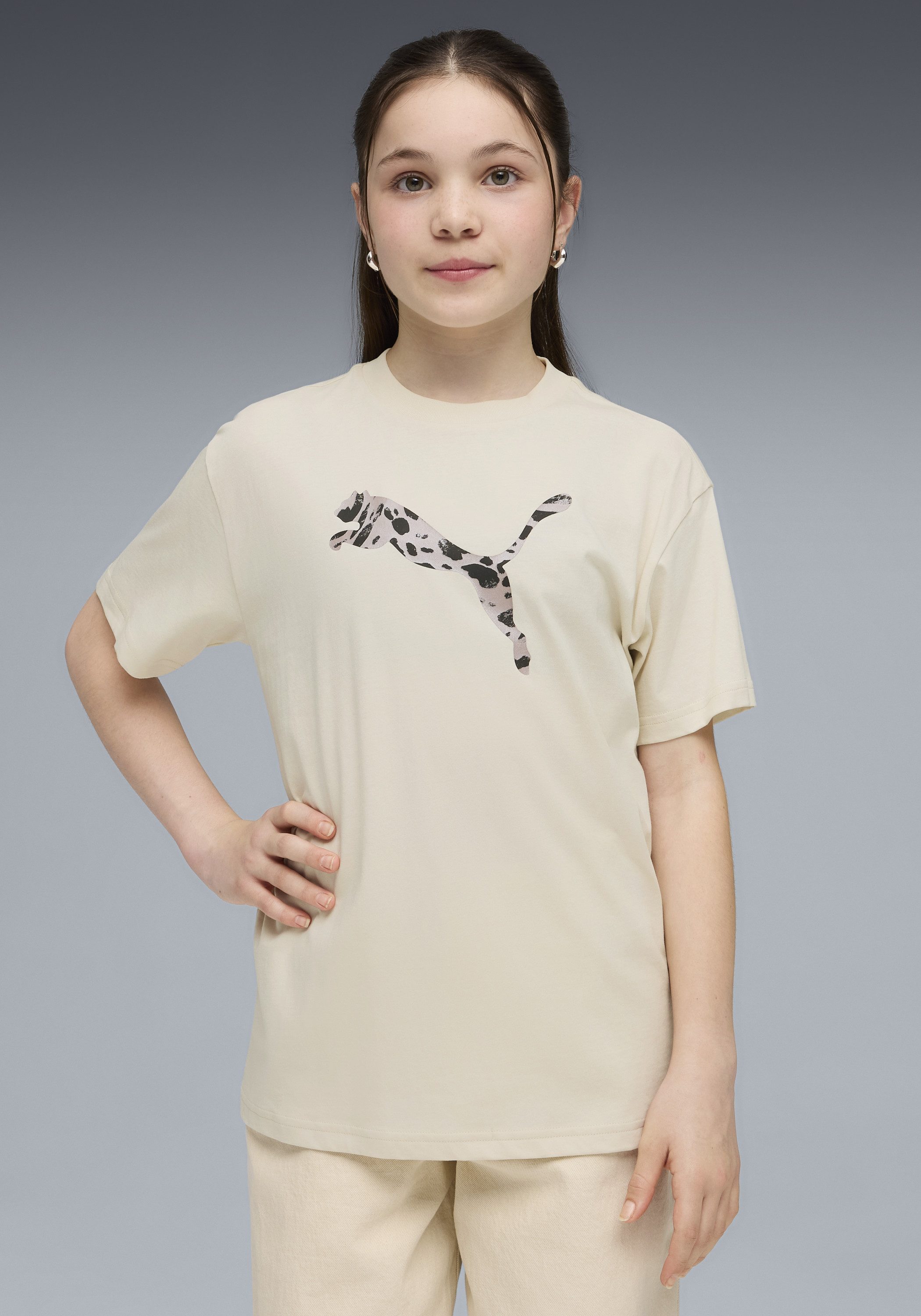 PUMA T-Shirt ESS GRAPHIC ANIMAL RELAXED TEE G für Jugendliche, Kurzarm, mit Print-Applikation, Rundhalsausschnitt