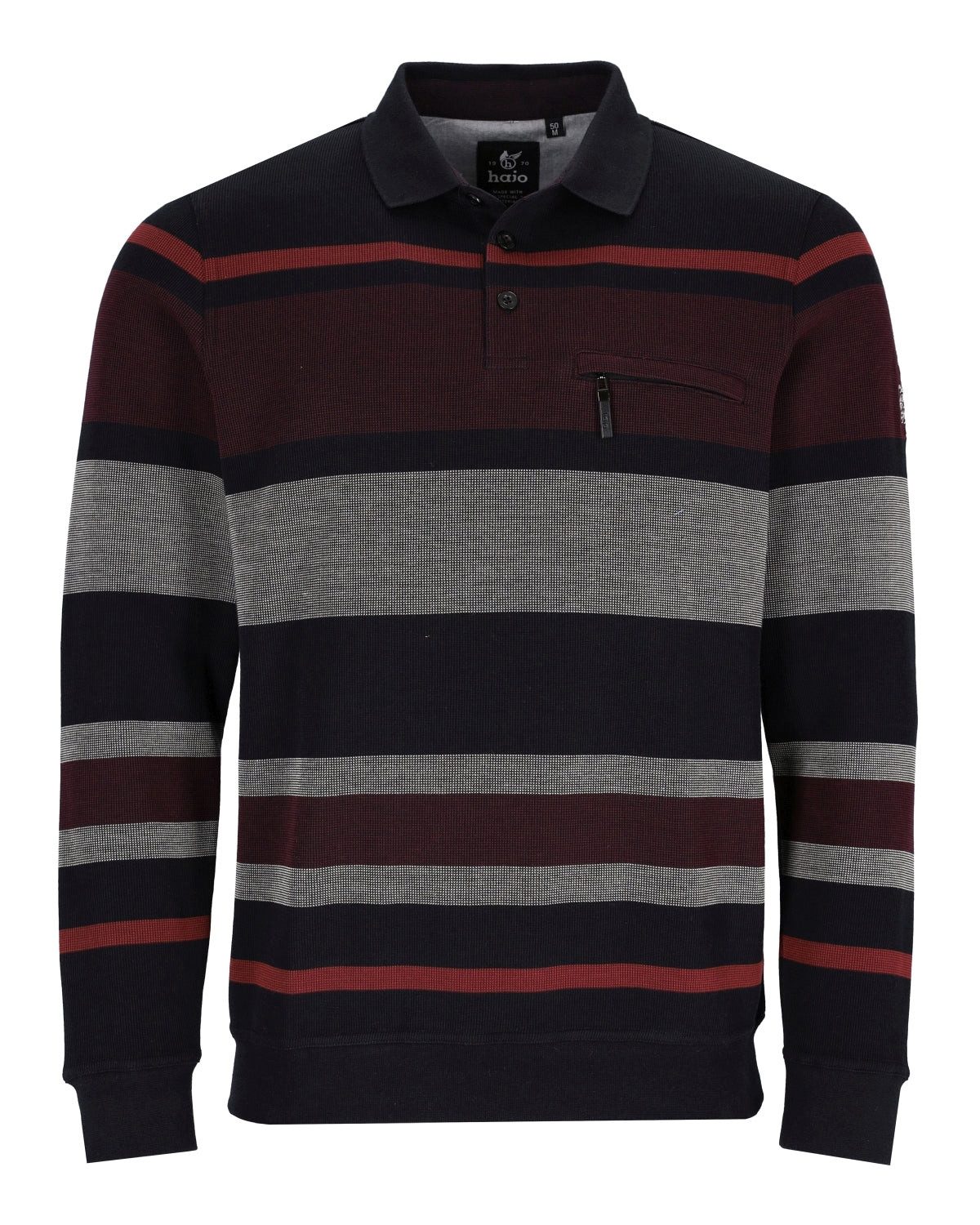 Hajo Sweatshirt Sweatshirt in Zweitonringel allover - stay fresh-Qualität günstig online kaufen