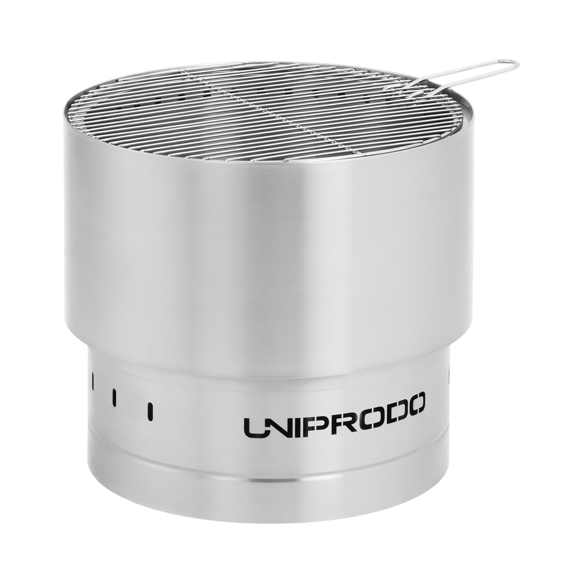 Uniprodo Feuerschale Feuerkorb Ø50x45 cm Edelstahl mit Grillrost