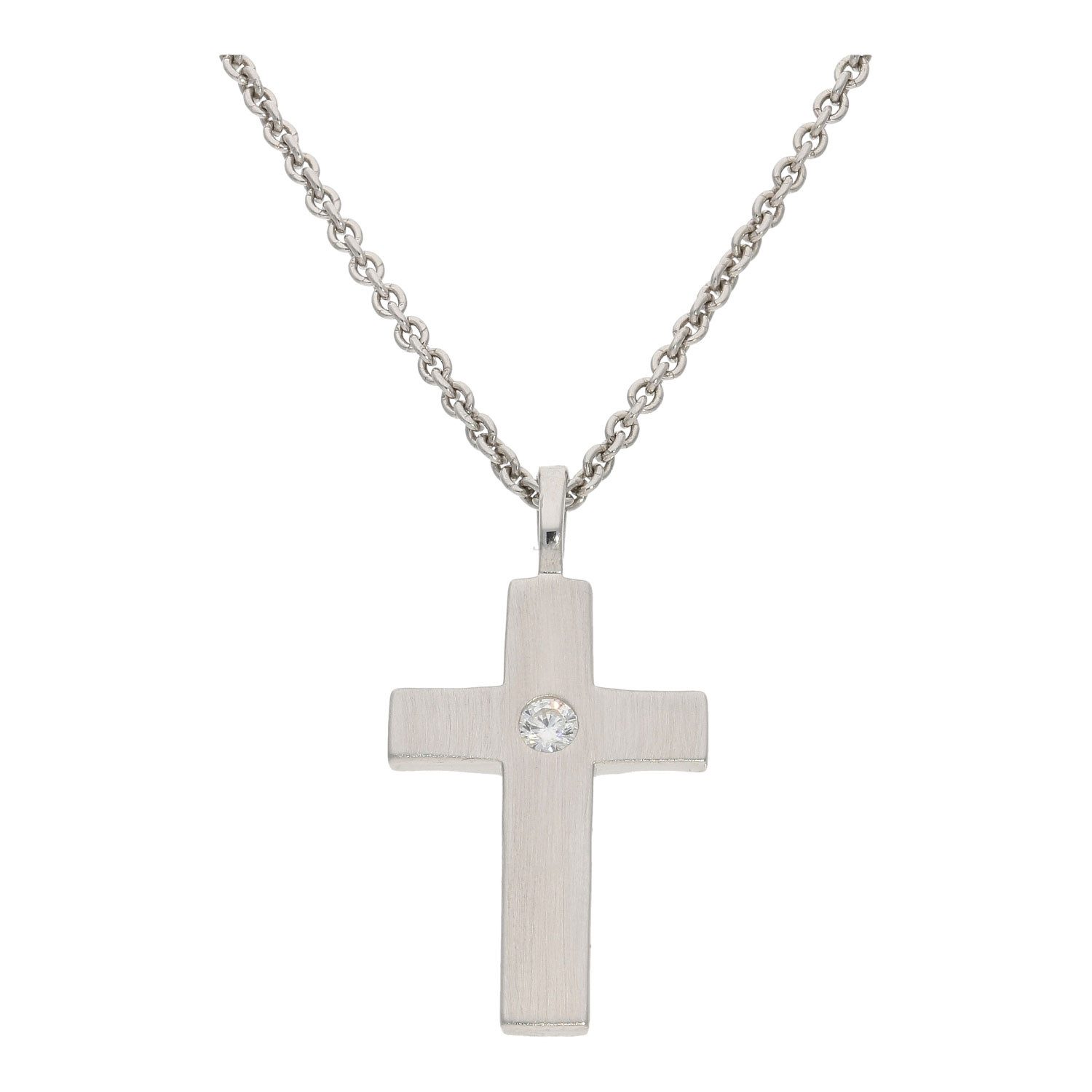Kettenanhänger Damen Kreuz Anhänger in 925 Silber Zirkonia JL20-02-1345 JuwelmaLux