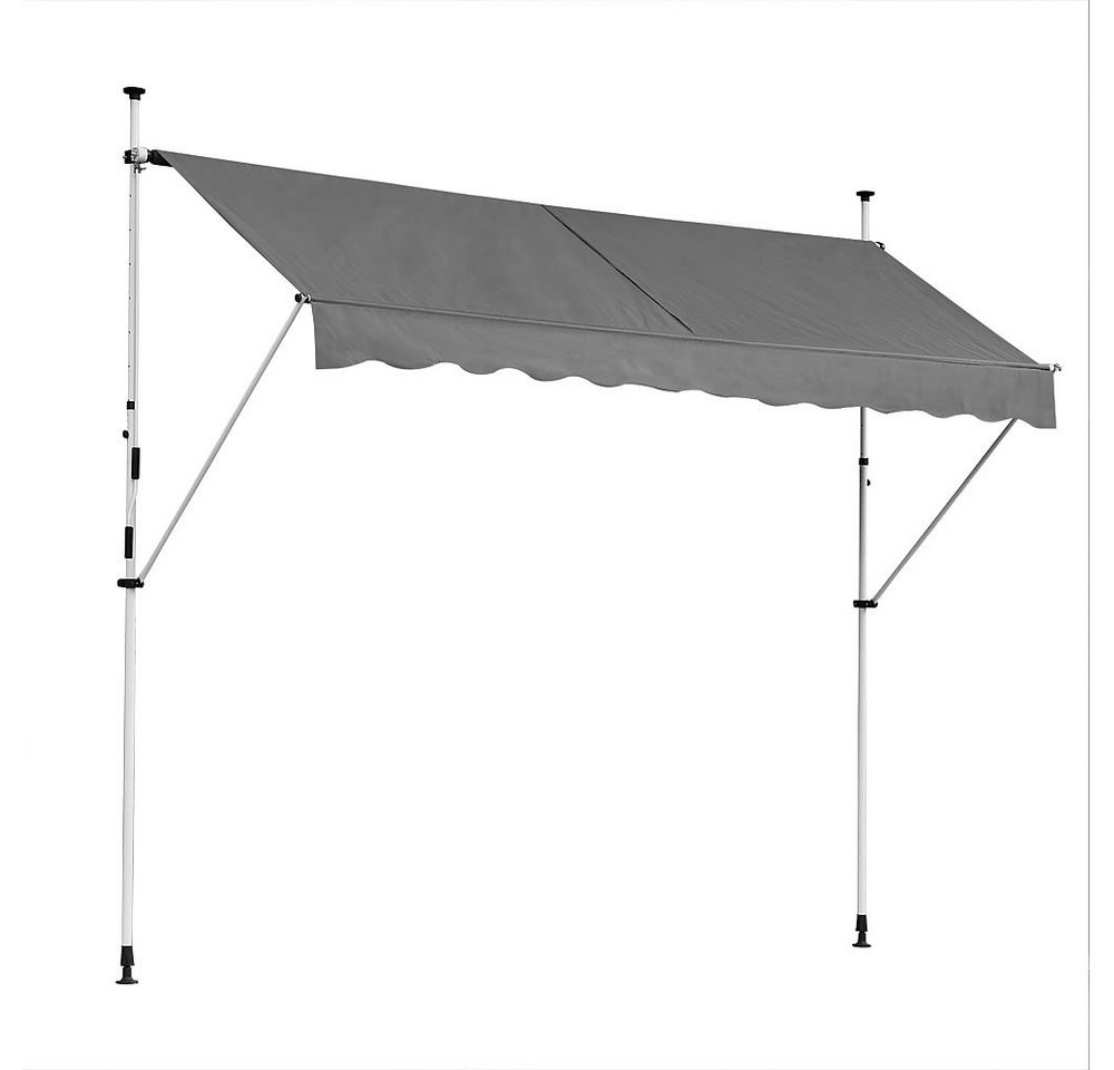 Feel2Home Klemmmarkise Balkonmarkise ohne Bohren 150–400 cm – Sonnenschutz Klemmmontage (Einzelartikel, Set besteht aus: 1 Klemmmarkise) Flexible Klemmmontage – ideal für Balkon und Mietwohnung