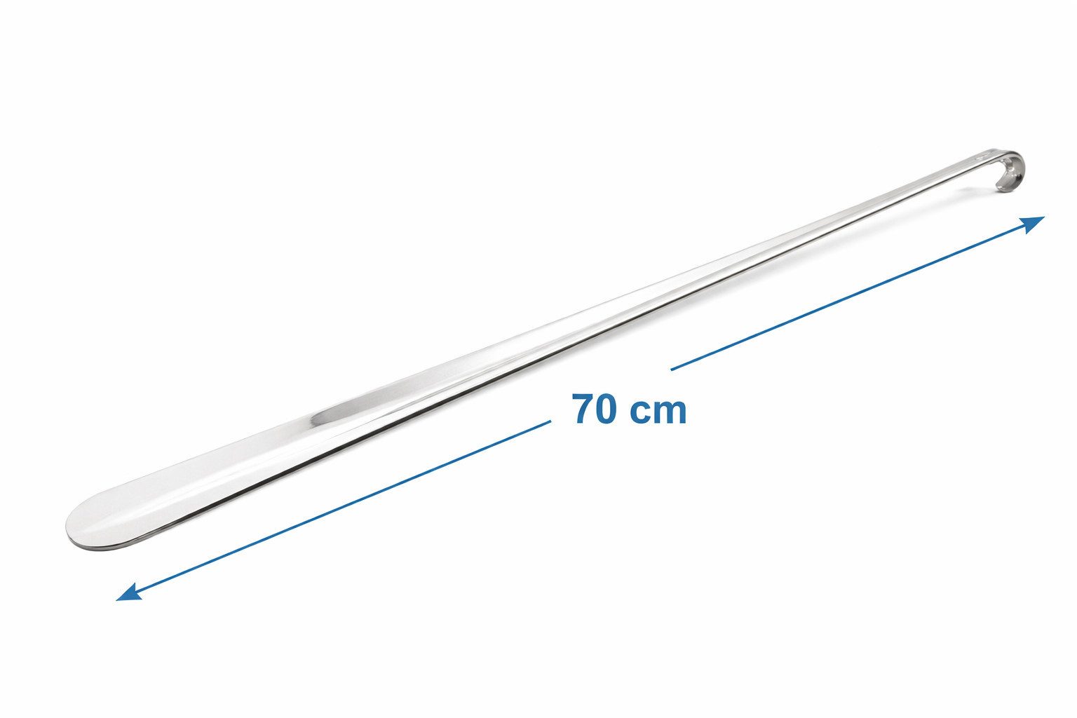 TelMo Schuhlöffel 70cm Schuhanzieher aus Metall, verchromt, sehr stabile Ausführung