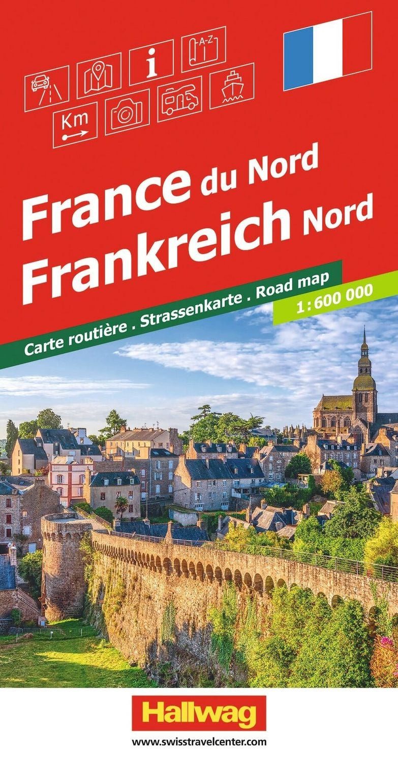 Hallwag Strassenkarte Frankreich Nord 1:600.000 / diverse, Inkl. Transitpläne, Ortsverzeichnis und Reiseinformationen