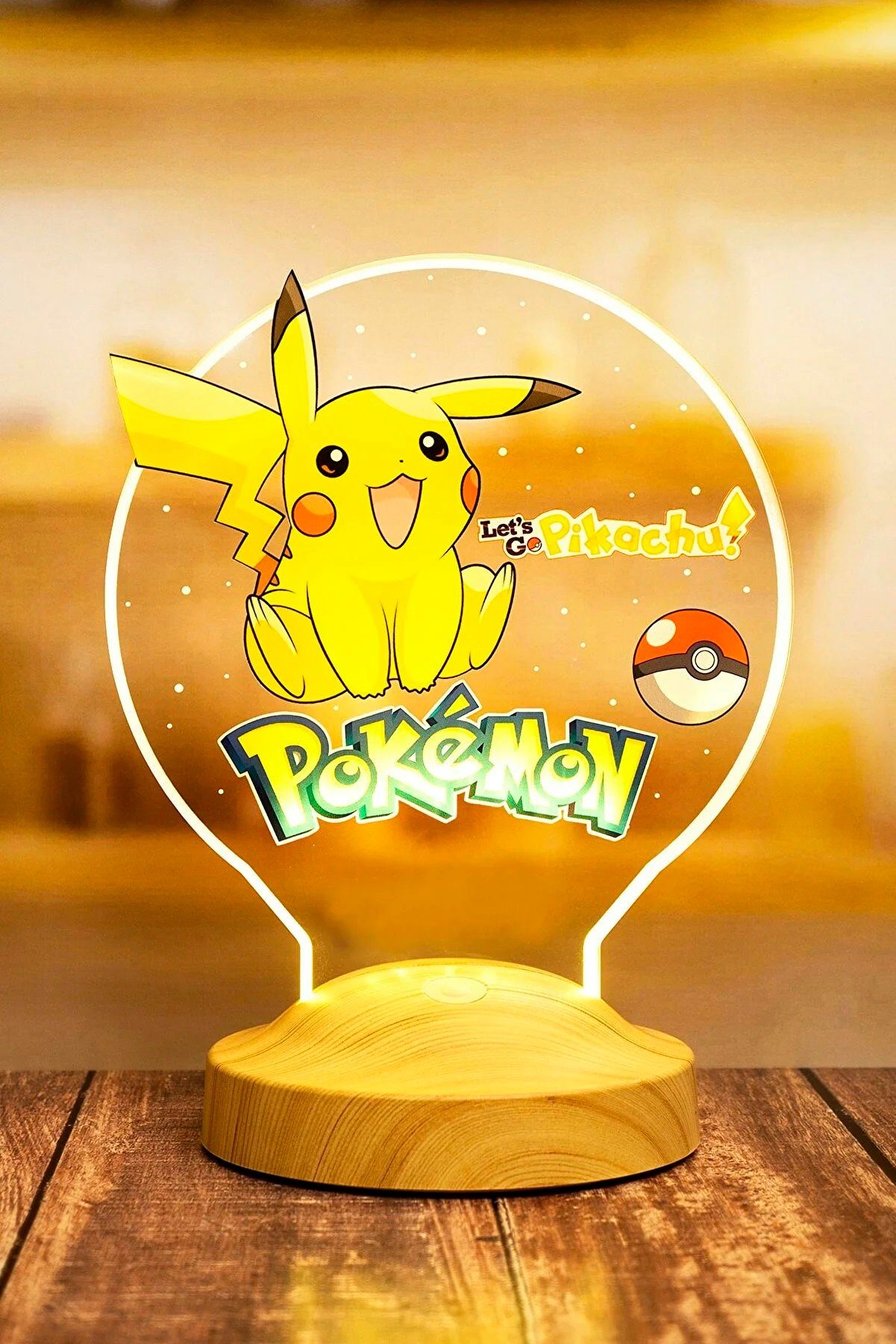 Geschenkelampe LED Nachttischlampe Pikachu für Pokemon Fans 3D Nachtlicht Kinderzimmer Dekor, Leuchte 7 Farben fest integriert, Geschenk für Jungen, Mädchen, Weihnachtsgeschenk