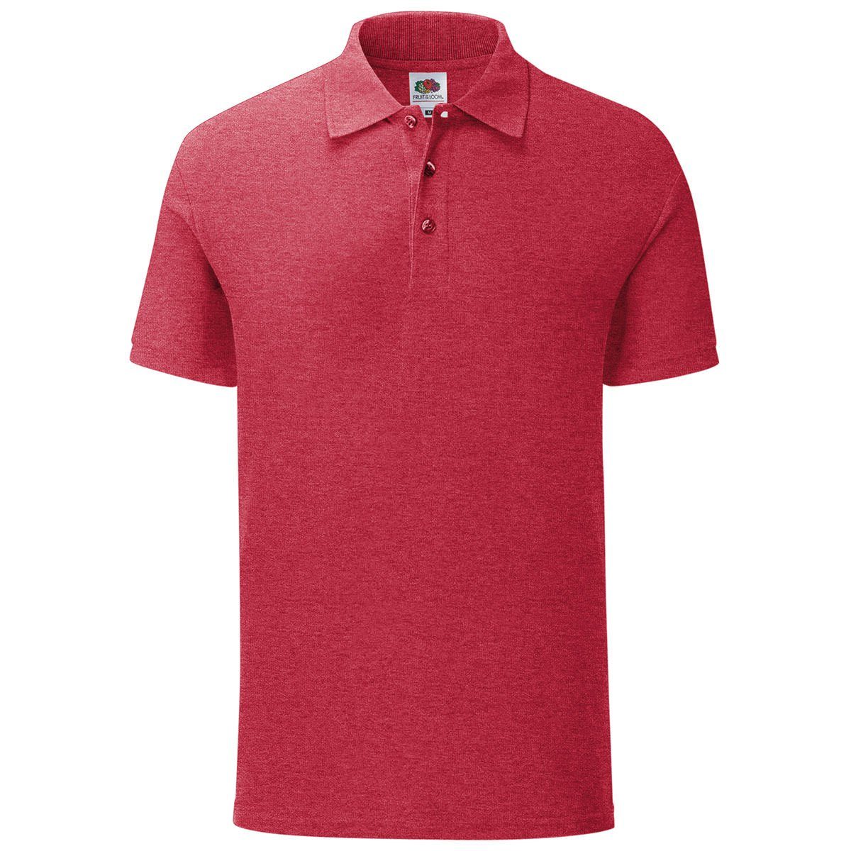 Fruit of the Loom Poloshirt Fruit of the Loom Iconic Polo vintage rot meliert