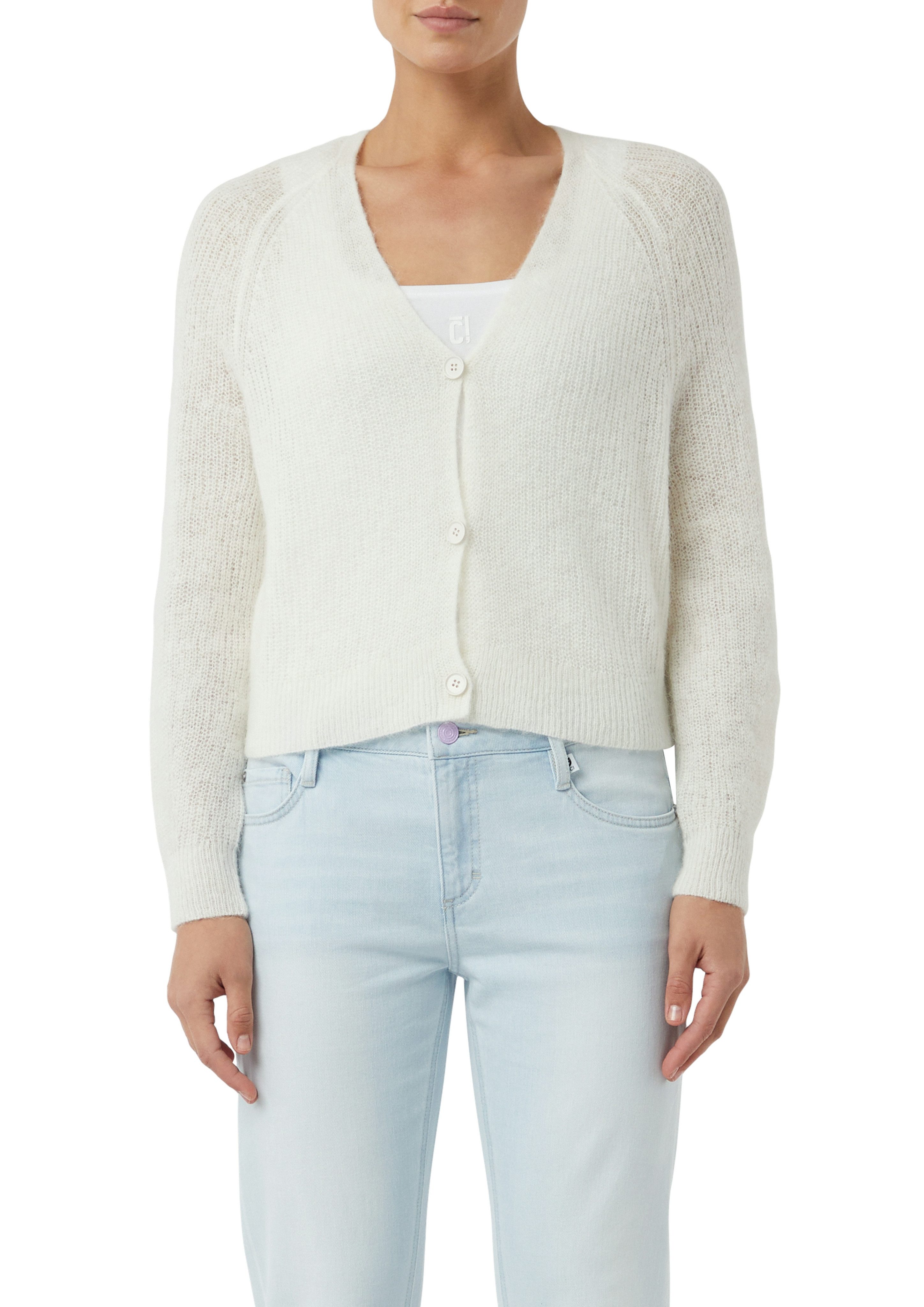 comma casual identity Cardigan casual, bequem, Alpakamix, V-Ausschnitt günstig online kaufen