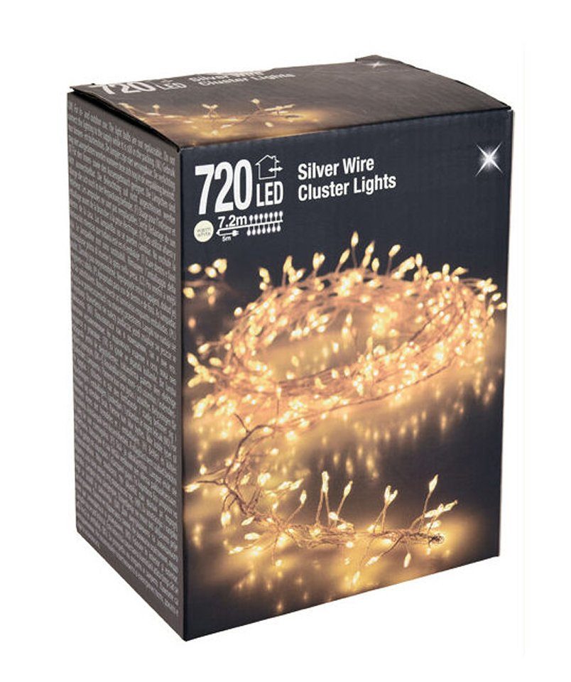 Spetebo Lichterkette Silver Wire CLUSTER Lights - 720 LED, 720-flammig günstig online kaufen