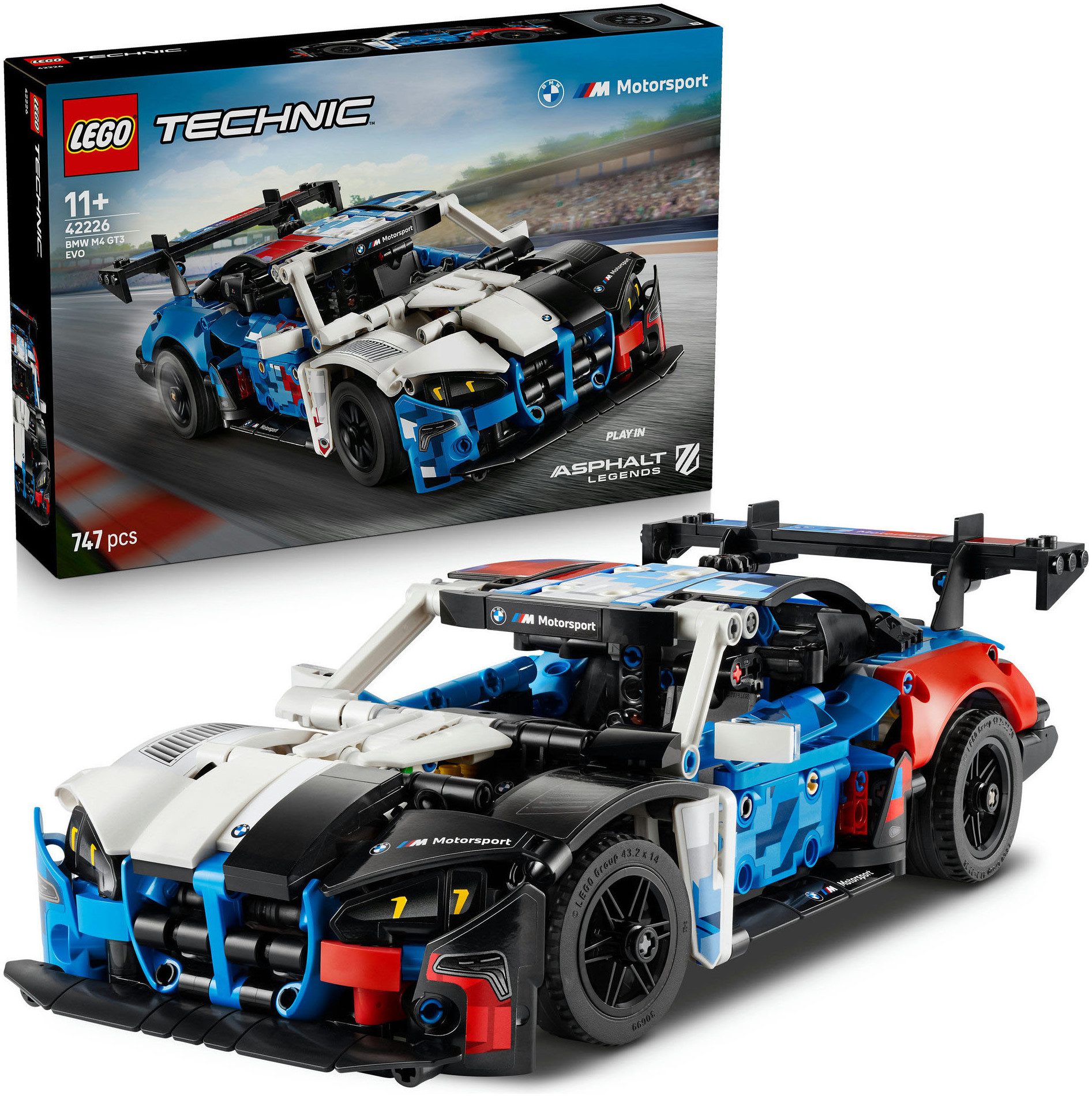 LEGO® BMW M4 GT3 EVO Rennwagen (42226), LEGO Technic Konstruktionsspielsteine, (747 St)
