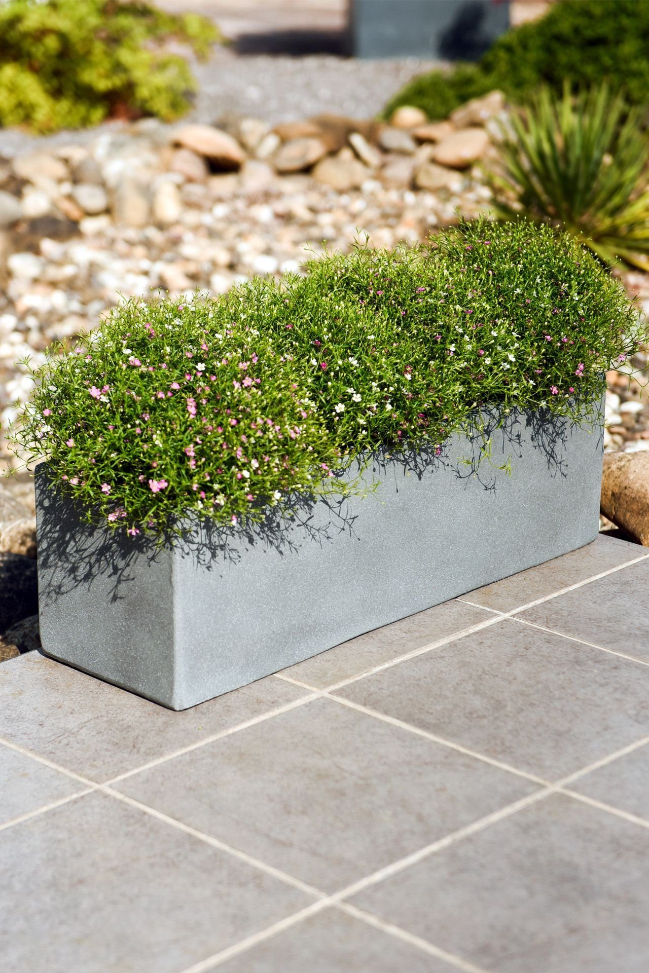 VIVANNO Balkonkasten Beton FLOBO Kasten - Grau Matt (1 St), 60x18x18 cm