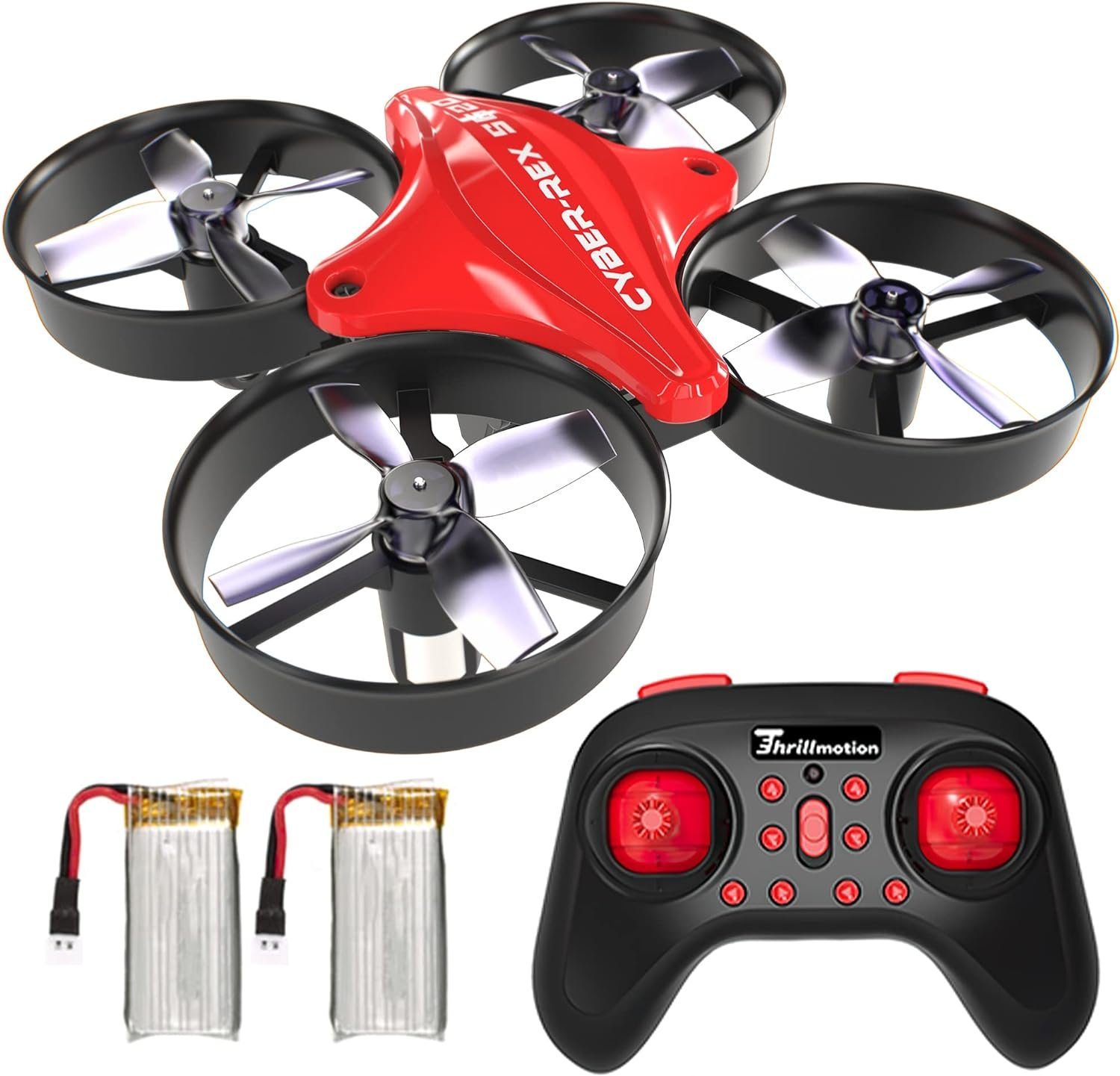 Tiny Hawk Cyber-Rex S620 Mini Drohne für Kinder, RC Quadrocoptermit Höhenhaltung Drohne (mit Einem Knopfdruck Kopflos Modus 3D Flip und 2Akkus Spielzeug Drohne)