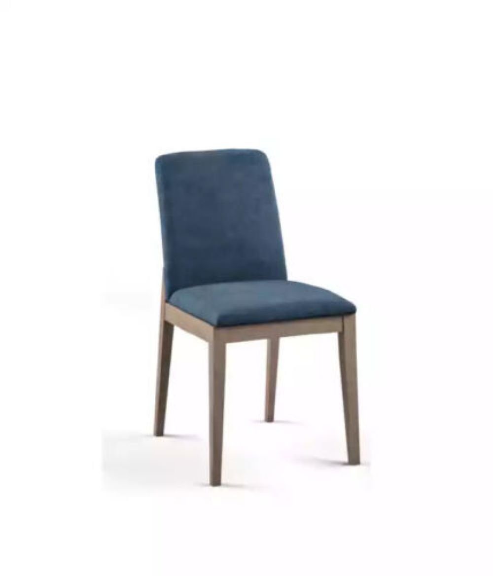JVmoebel Stuhl Esszimmerstühle Wohnzimmer Stuhl mit Holzbeinen Modern neu blau, Made in Italy