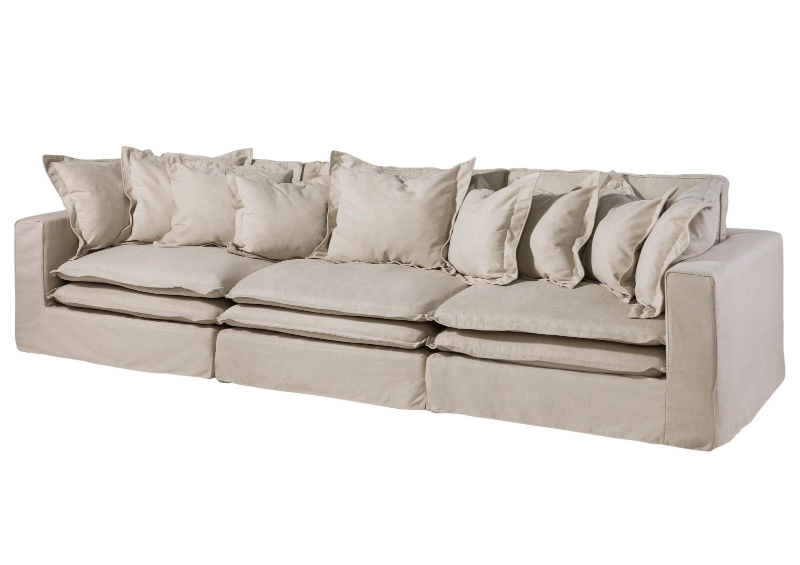 Massivmoebel24 Sofa SOFAS, 3-Sitzer 341x117x90 beige SYLT