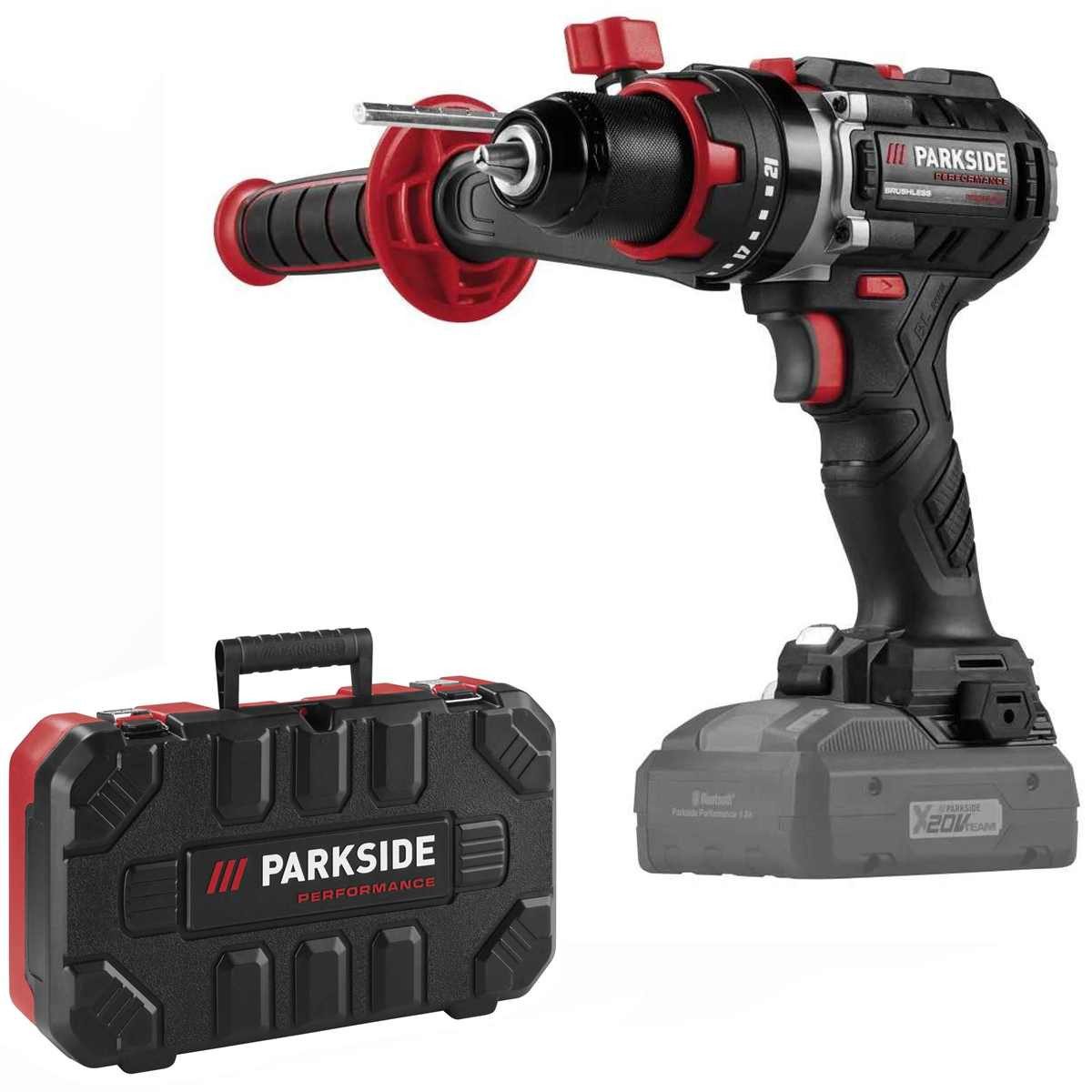 PARKSIDE PERFORMANCE® Akku-Bohrschrauber 20V Akku-Schlagbohrschrauber PSBSAP 20-Li C3, ohne Akku, Ladegerät