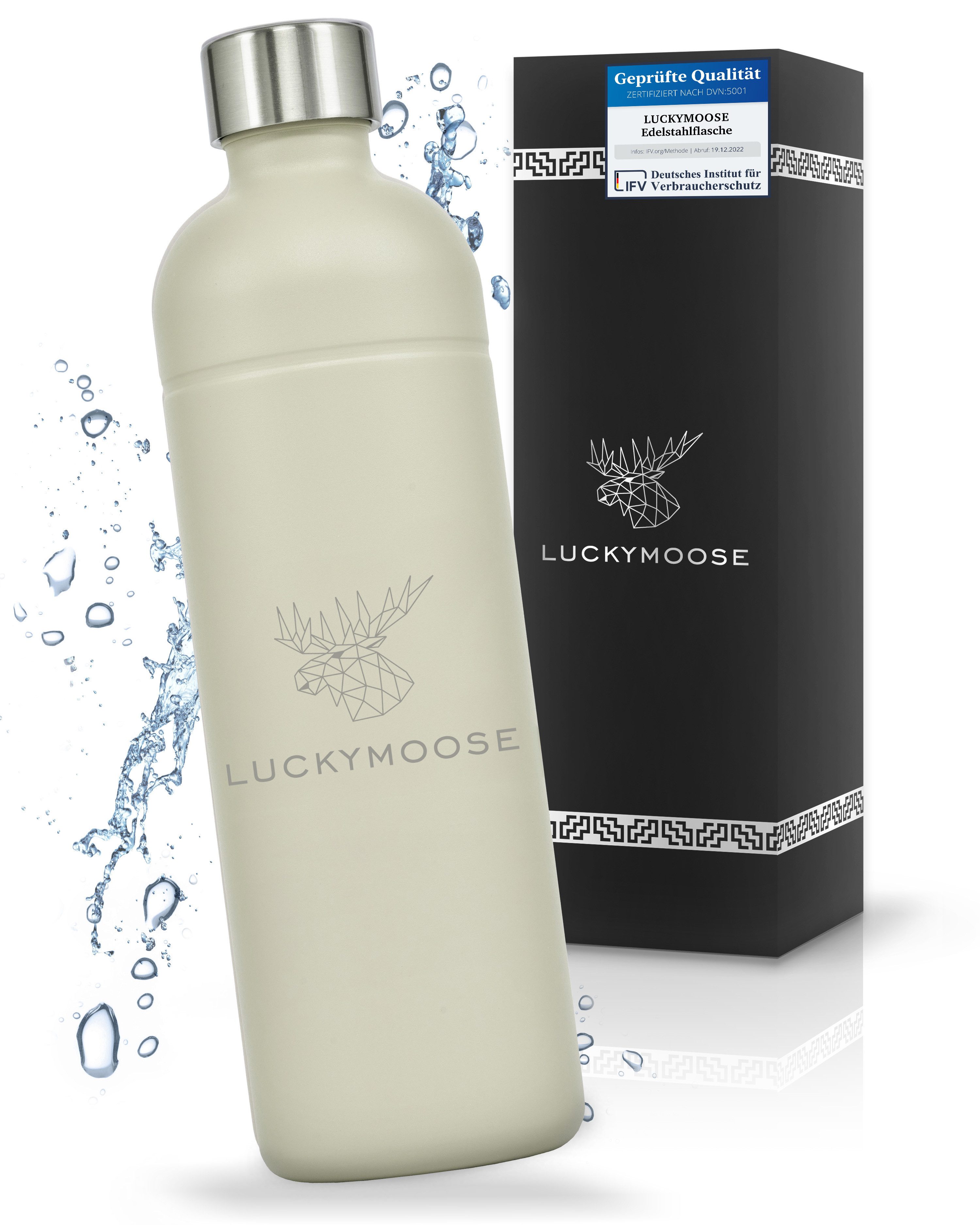 Luckymoose Wassersprudler Flasche Infinity, (für Aarke Carbonator 3, Phlips GoZero & Brita SodaOne), Spülmaschinenfest & ohne Ablaufdatum