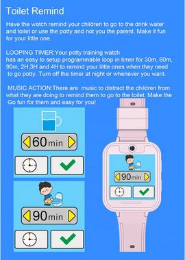 ZREE Smartwatch mit Spiele, Telefon Kinder Smartwatch (1,54 Zoll), LBS, Musik Schrittzähler Wecker-Kids smart Watch telefonieren Geschenk