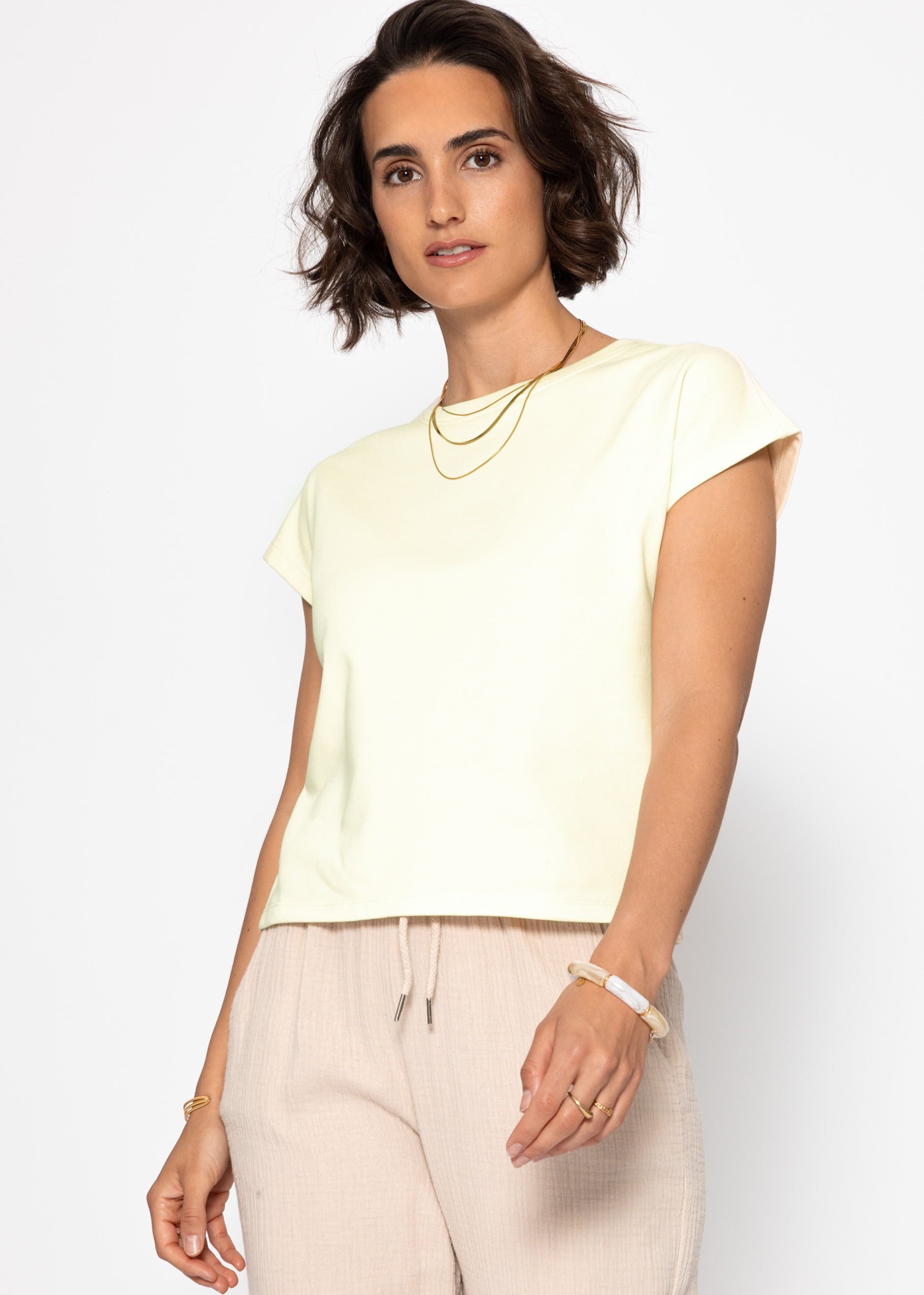 SASSYCLASSY T-Shirt Kurzarm Sweatshirt Damen mit Rückendetail T-Shirt mit R günstig online kaufen