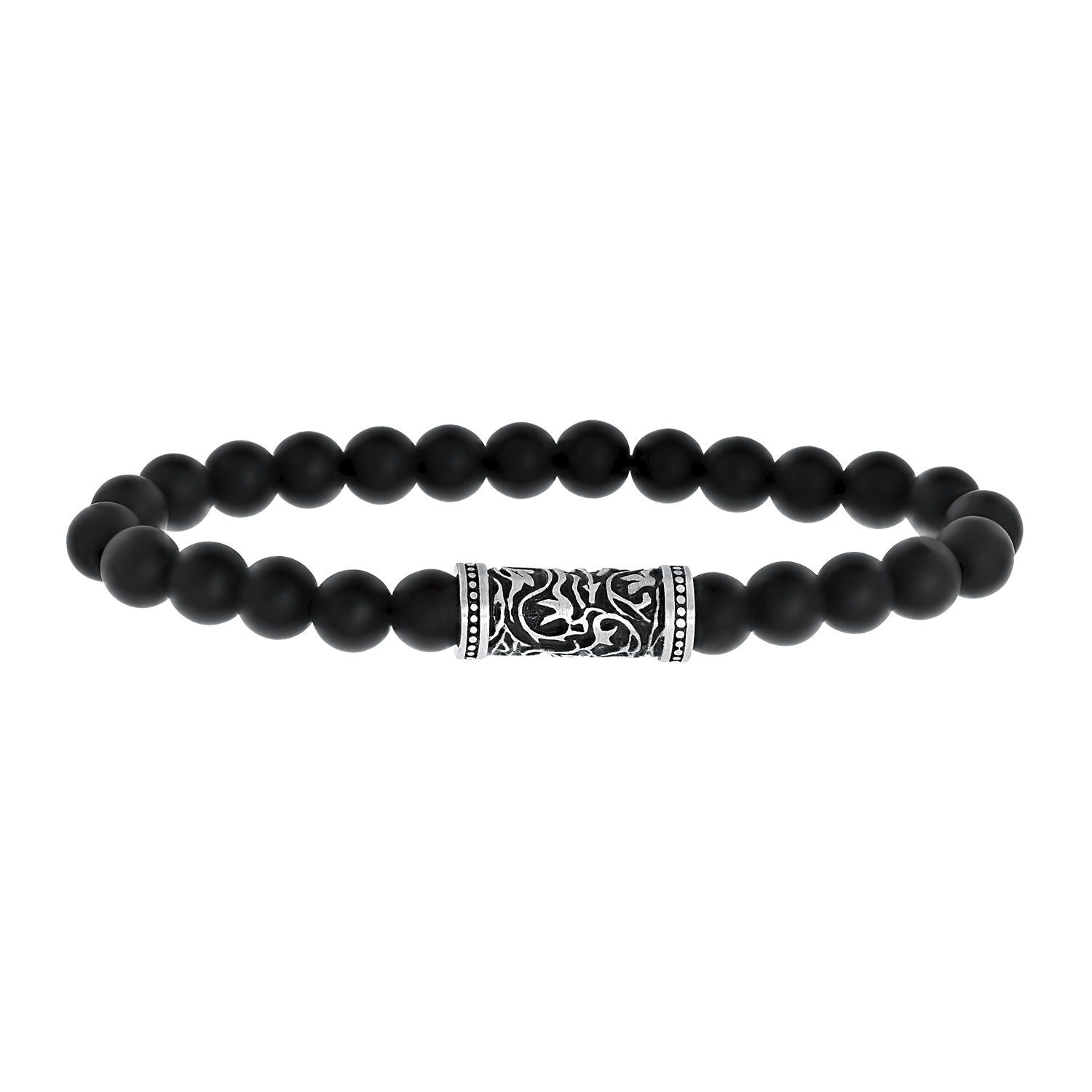 LUCARDI Perlenarmband Armband - Stahl - Silber - Edelstein - Herren