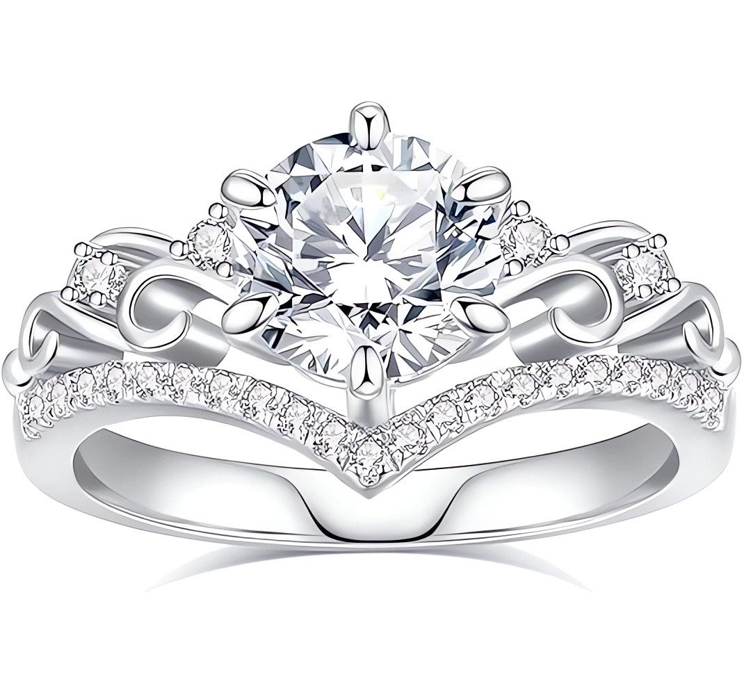 Jumpeak Diamantring 1,5ct E VS2 3EX Verlobungsringe frau Luxuriös Eheringe weißgold 14K, Labordiamant, Diamantringe, Romantisch,Versprechensring,Festgeschenk