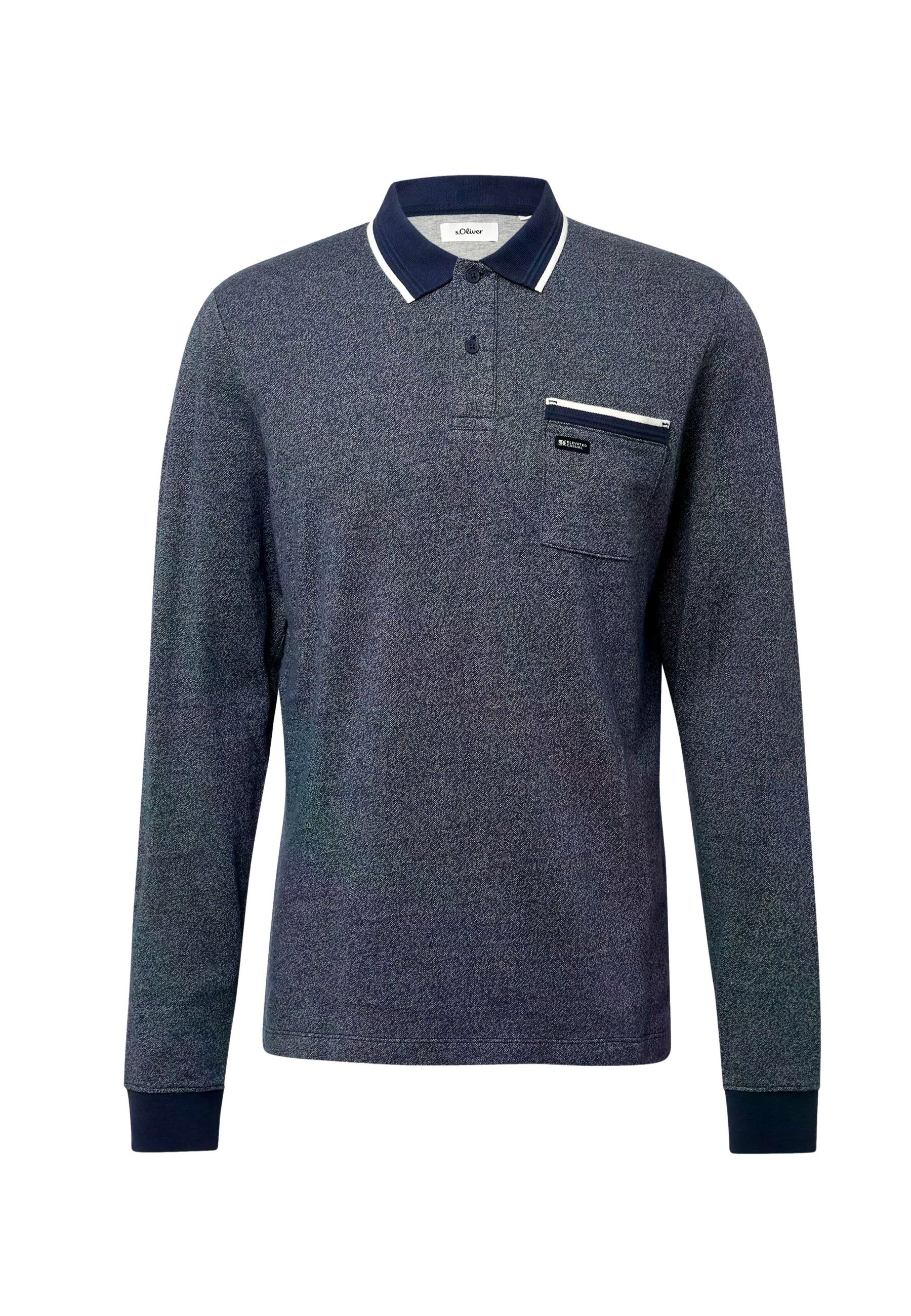 s.Oliver Poloshirt Poloshirt Langarmshirt mit Polokragen (1-tlg., 1)