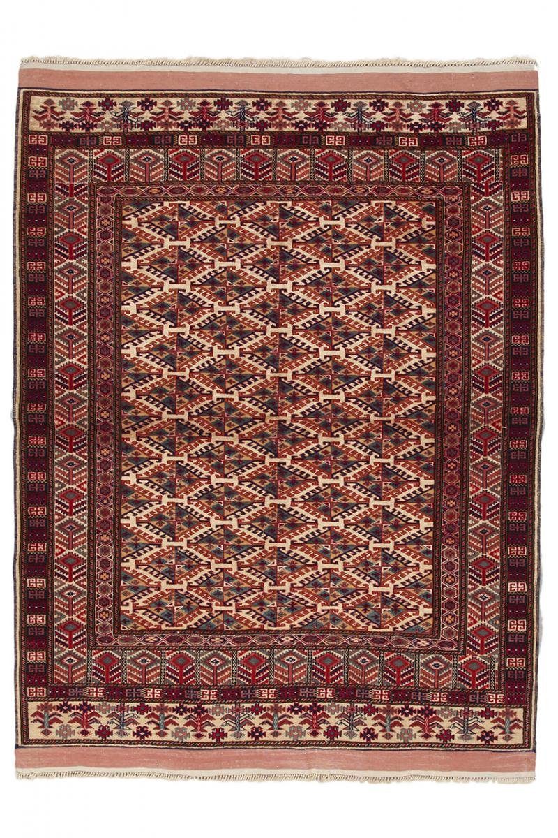 Seidenteppich Afghan Seide 123x163 Handgeknüpfter Orientteppich, Nain Trading, rechteckig, Höhe: 5 mm