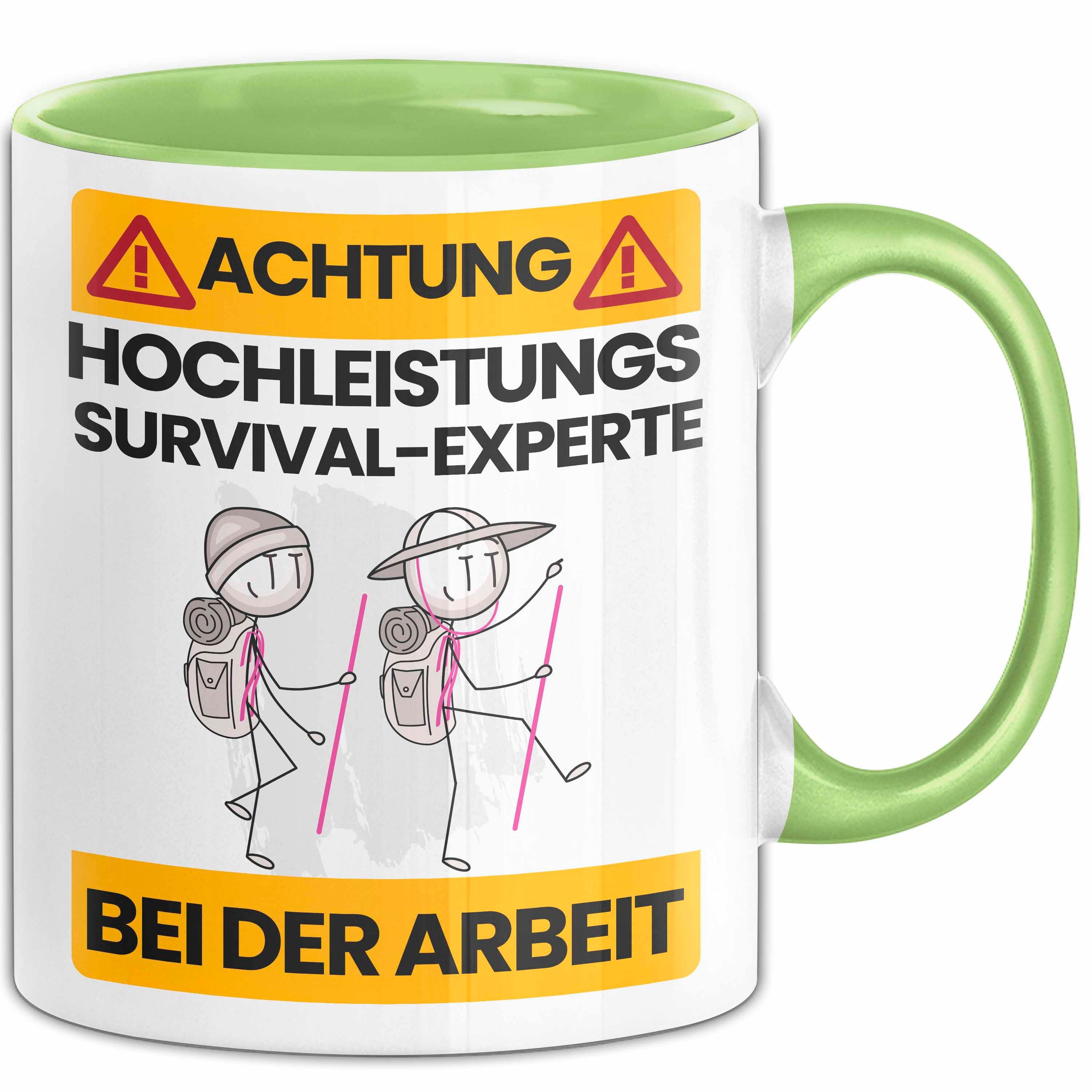Trendation Tasse Survival-Experte Tasse Geschenk Lustiger Spruch Geschenkidee für Survi