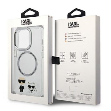 KARL LAGERFELD Handyhülle Case MagSafe Katze transparent iPhone 14 Pro 6,1 Zoll, Kantenschutz