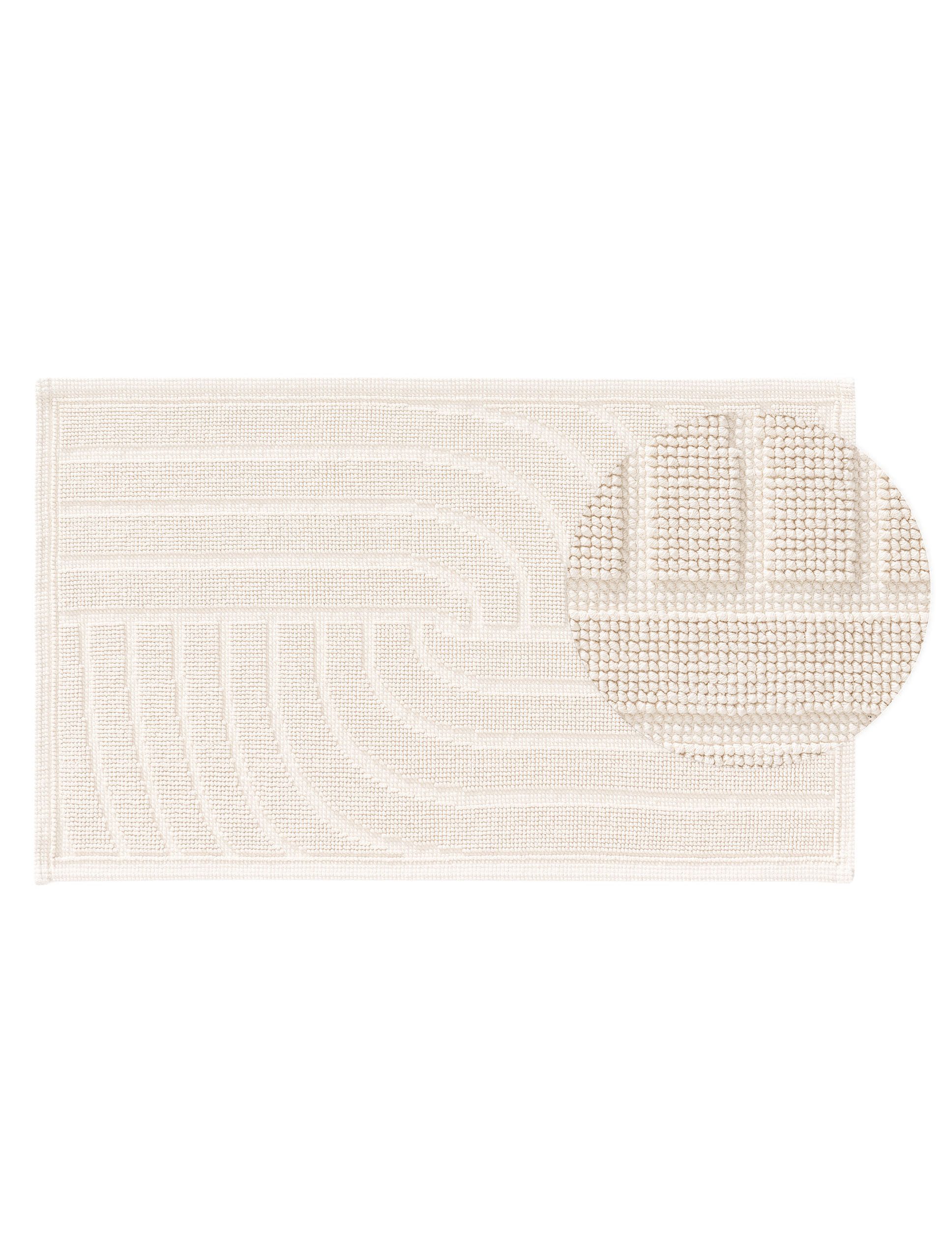 benuta Badematte Jojo, Höhe 5 mm, Baumwolle, rechteckig, 100% Baumwolle, Strukturmix, Minimalistisch, Badezimmer