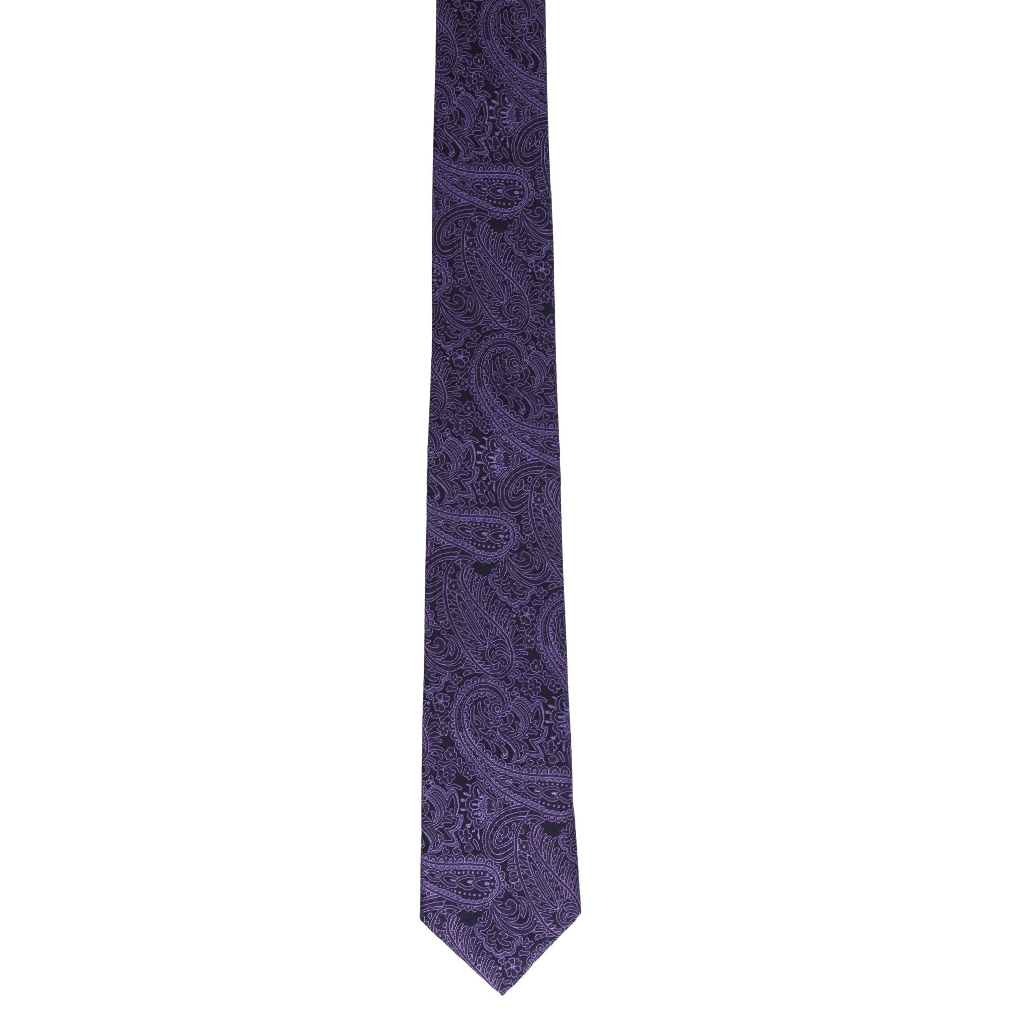 GASSANI Krawatte Hochzeitskrawatte Pastell-Violett Tie, Lavendel Seide-Touch Satin Festlich, 3-St., Slim Einstecktuch, Signalviolett Gemustert, Lila Violett-Blau Jacquard Schwarz Manschettenknöpfe) Dünn, Hochzeit Floral Paisley Herren-Krawatte Schmal, Krawattenset, Schlips (Set