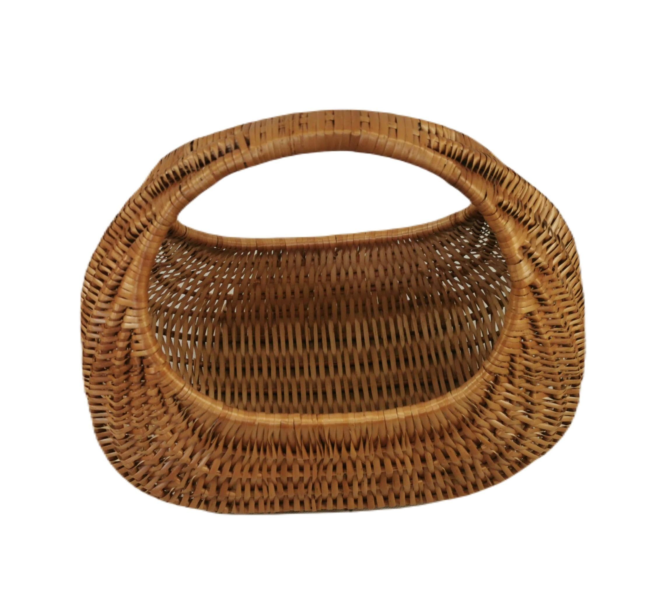 natuleo by pokuc Flaschenkorb Einkaufskorb aus Weide Braun 40x23x34 cm "Schnecke"